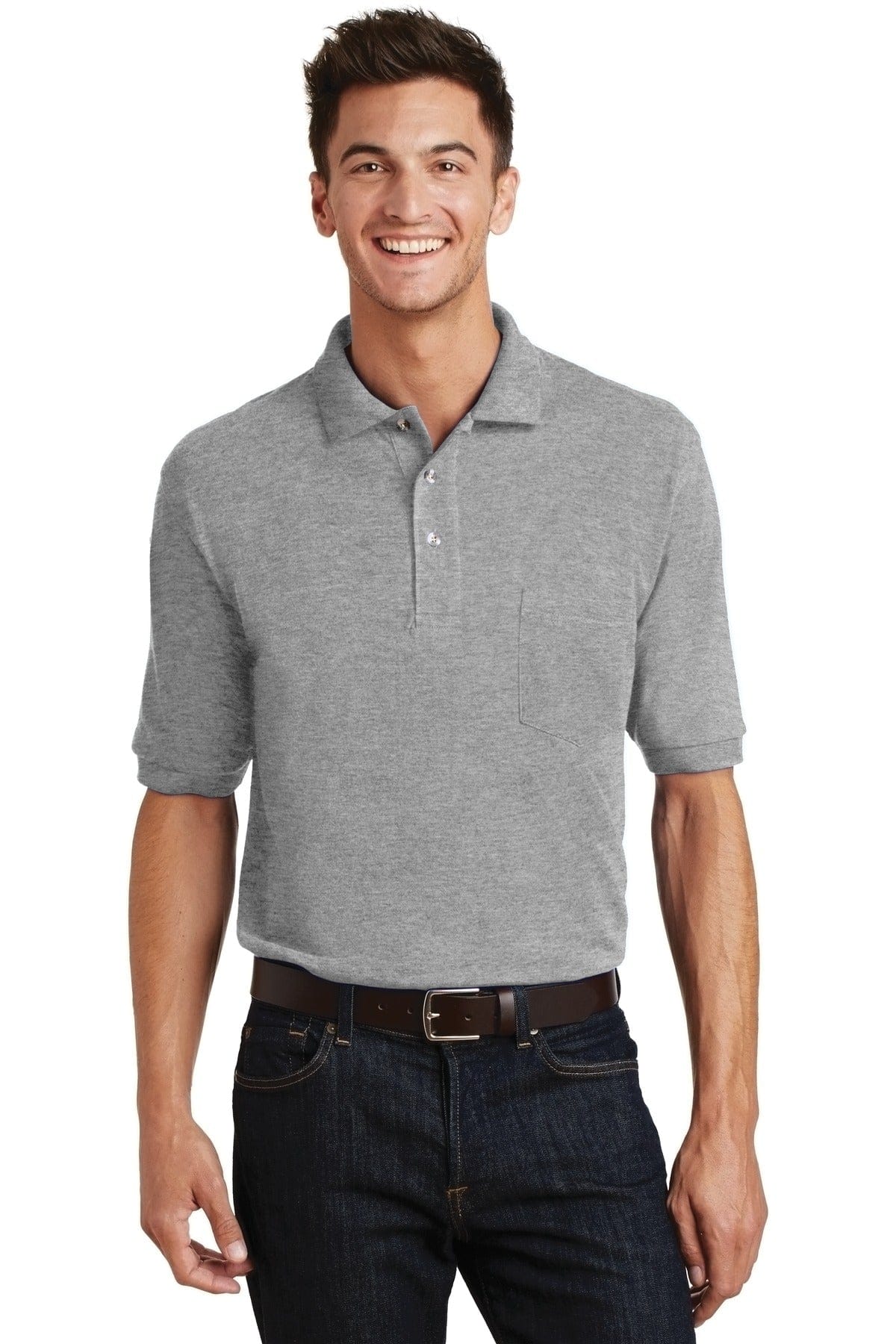 Port Authority Polos/Knits Port Authority Heavyweight Cotton Pique Polo with Pocket. K420P
