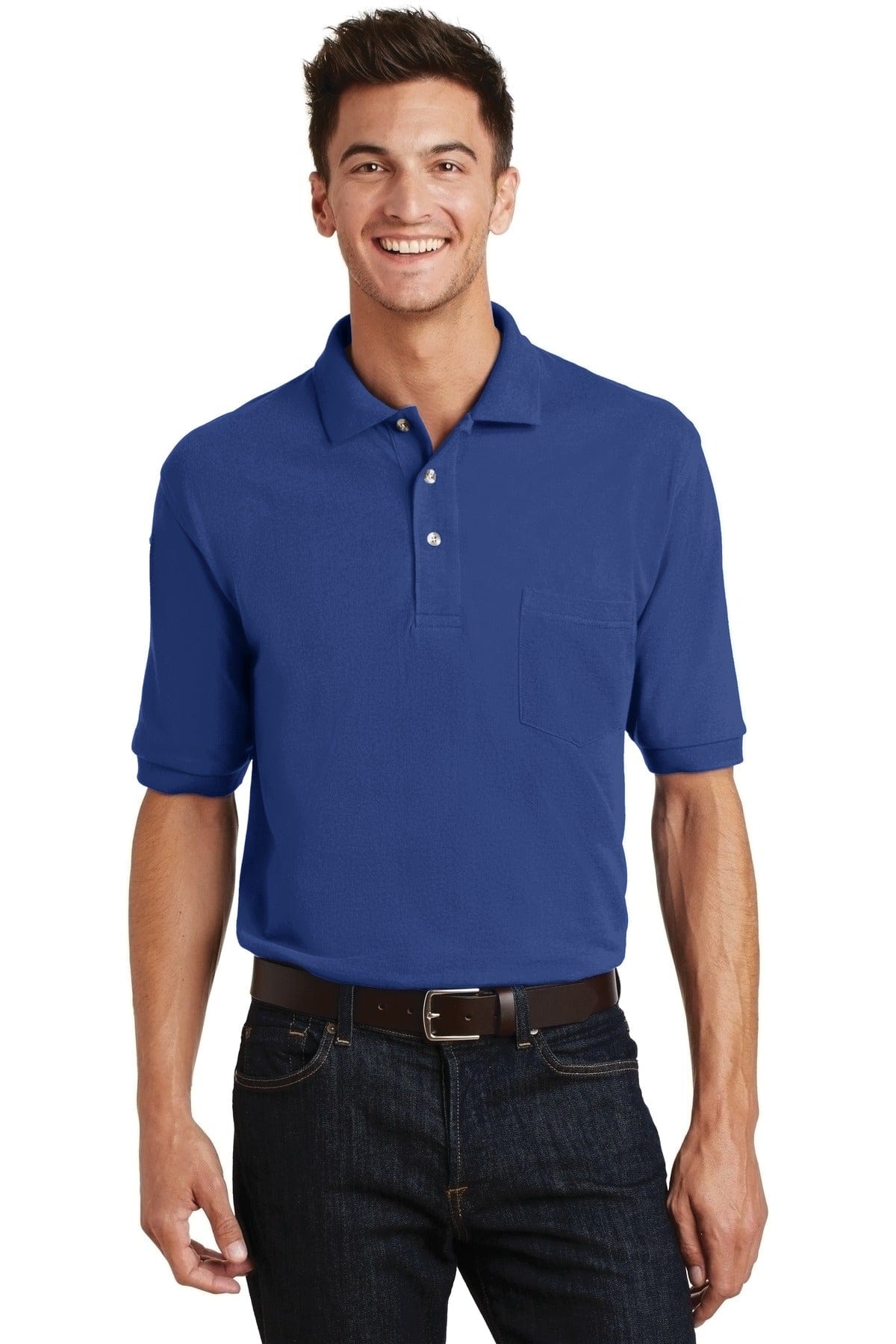 Port Authority Polos/Knits XS / Royal Port Authority Heavyweight Cotton Pique Polo with Pocket. K420P
