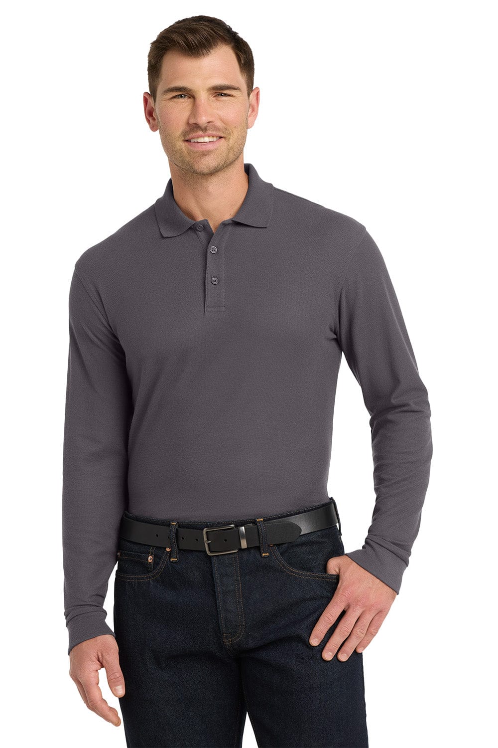 Port Authority K100LS Long Sleeve Core Classic Pique Polo in 