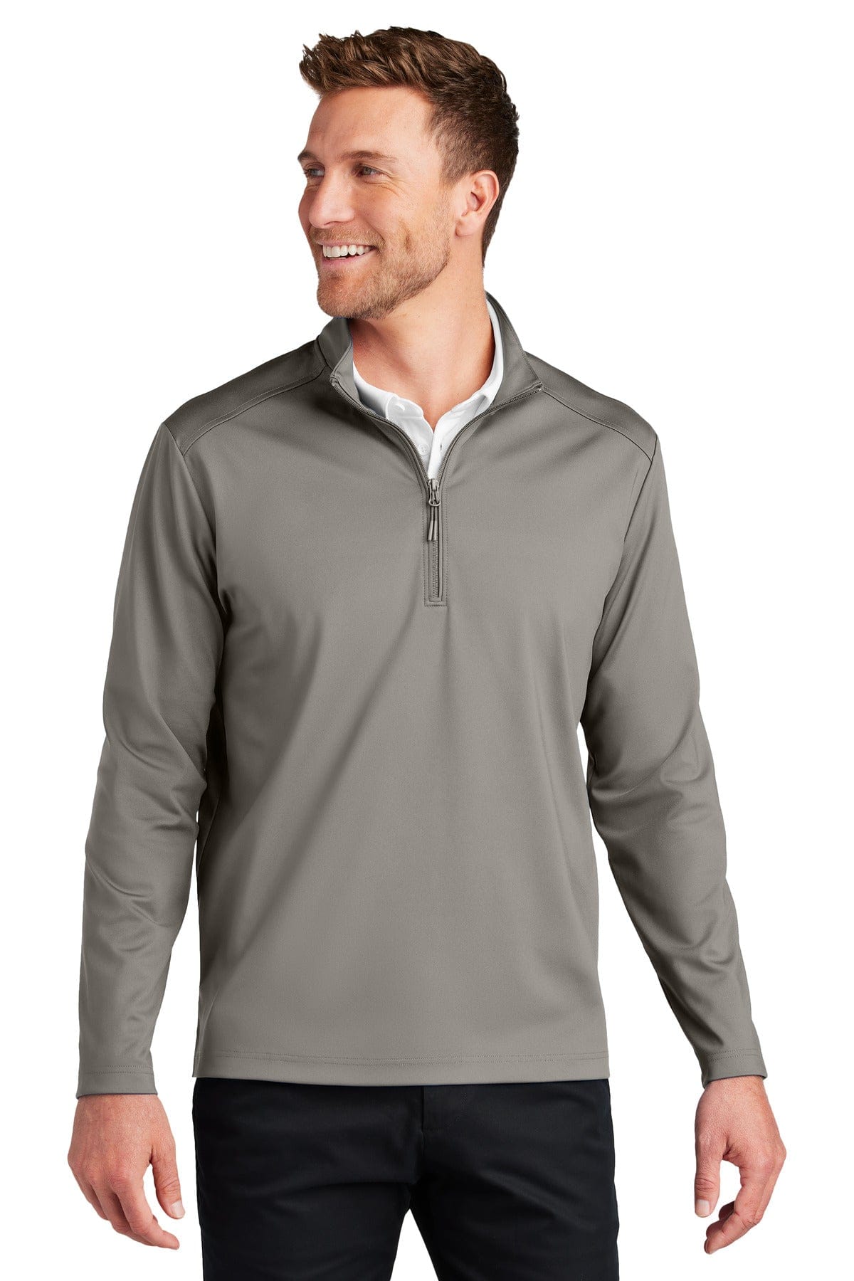 Port Authority K880 C-FREE Double Knit 1/4-Zip in Smoke Grey