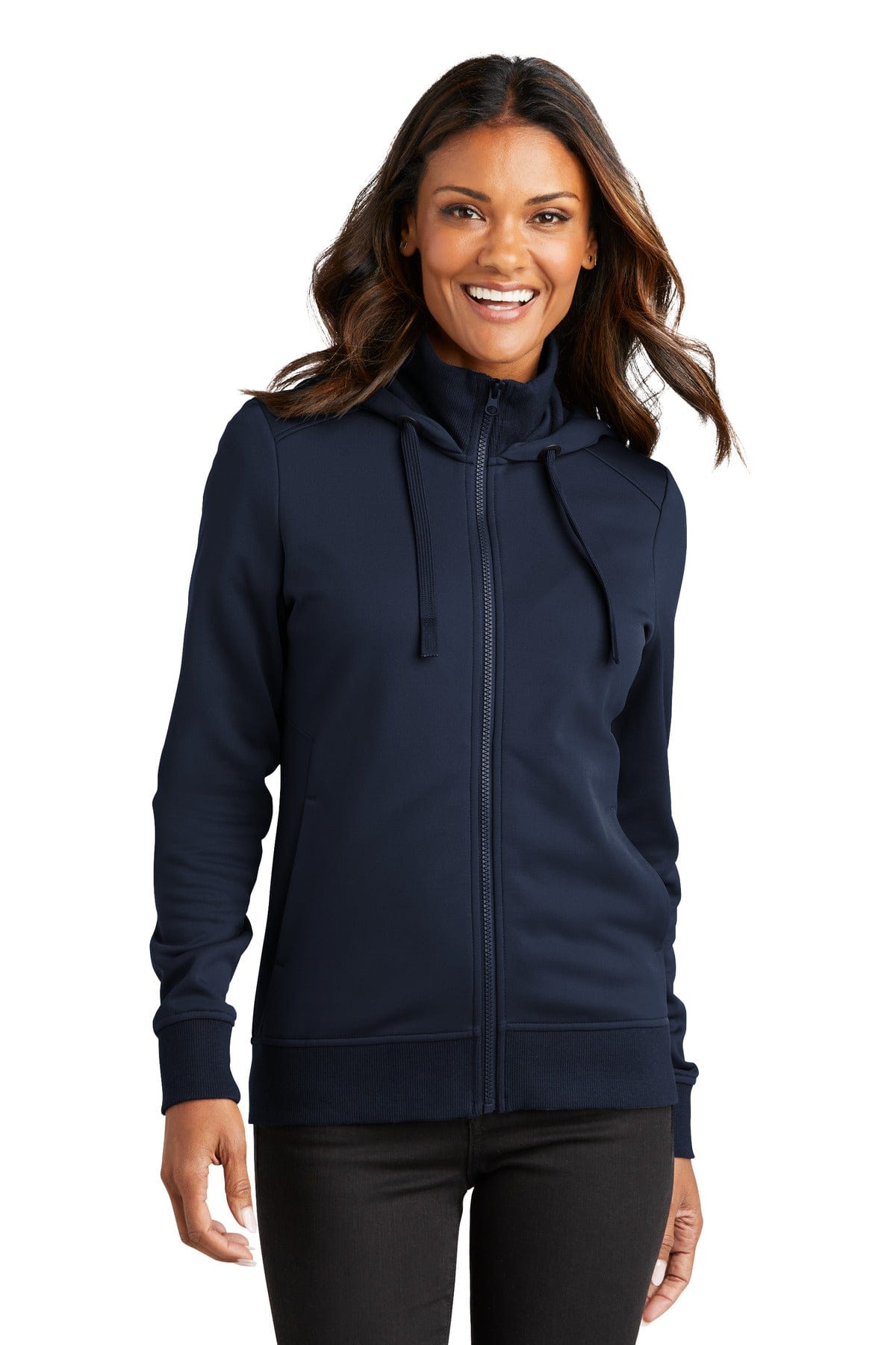Port Authority L814 Ladies Smooth Fleece Hooded Jacket in 