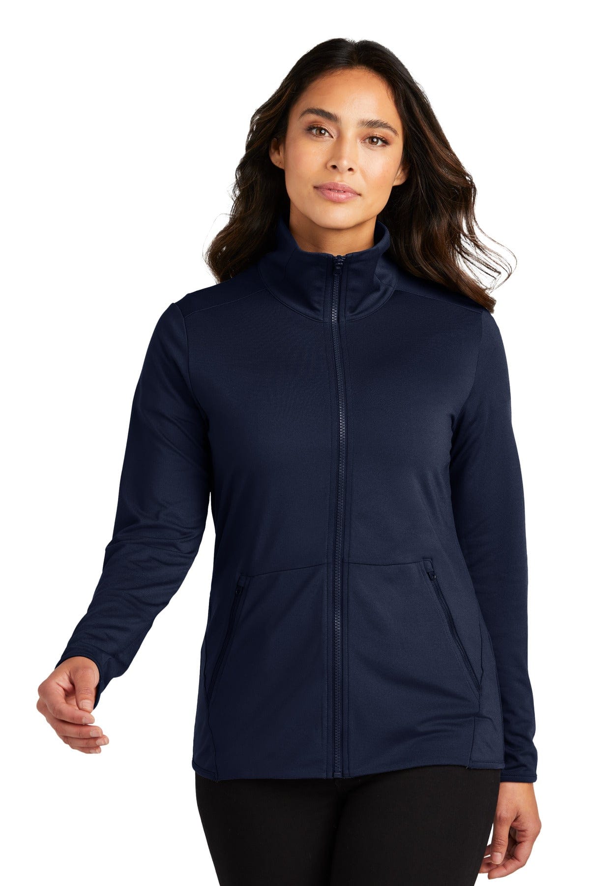 Port Authority LK595 Ladies Accord Stretch Fleece Full-Zip in Navy