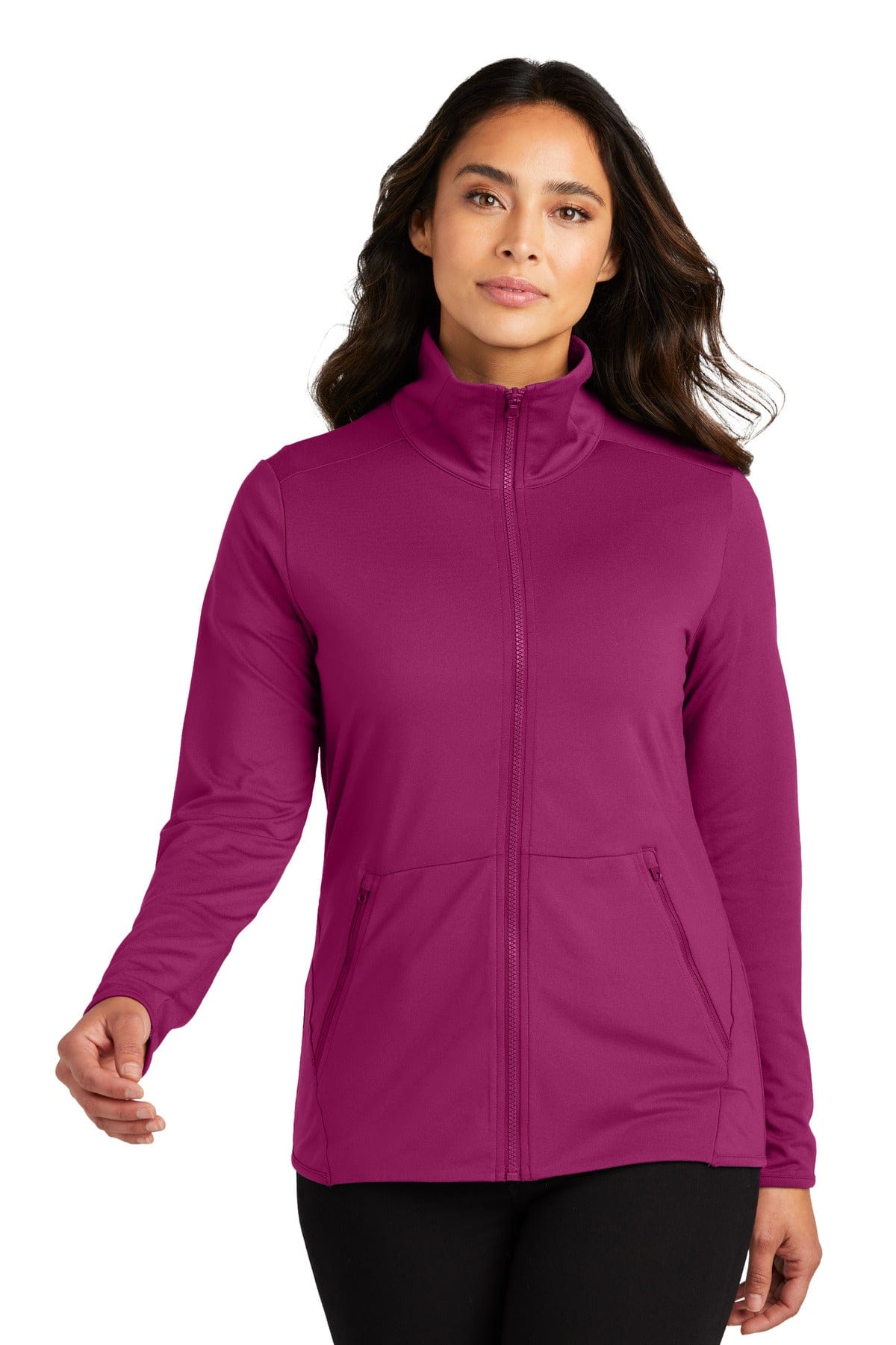 Port Authority LK595 Ladies Accord Stretch Fleece Full-Zip in Wine