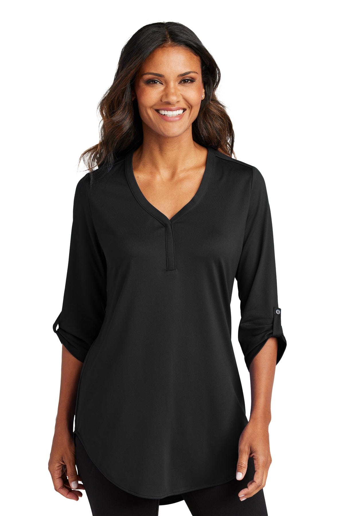Port Authority LK6840 Ladies City Stretch 3/4-Sleeve Tunic in Black