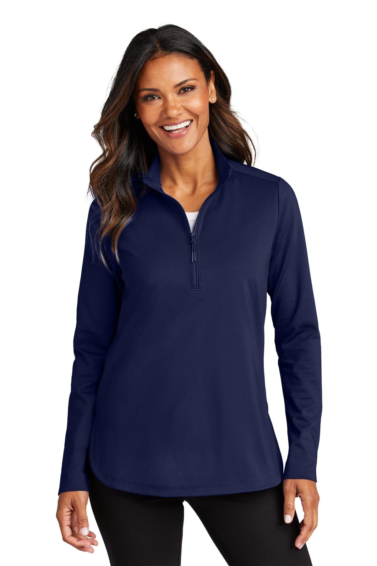 Port Authority LK880 Ladies C-FREE Double Knit 1/4-Zip in True Navy