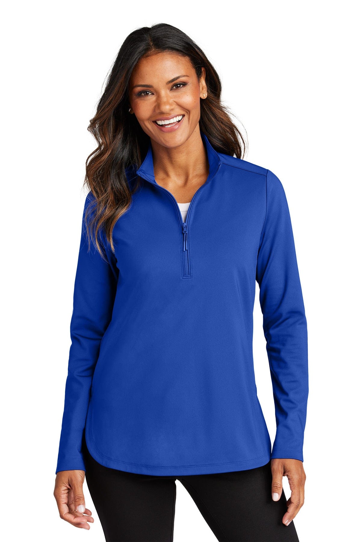 Port Authority LK880 Ladies C-FREE Double Knit 1/4-Zip in True Royal
