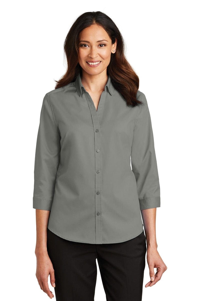 Port Authority Ladies 3/4-Sleeve SuperPro Twill Shirt. L665 in 