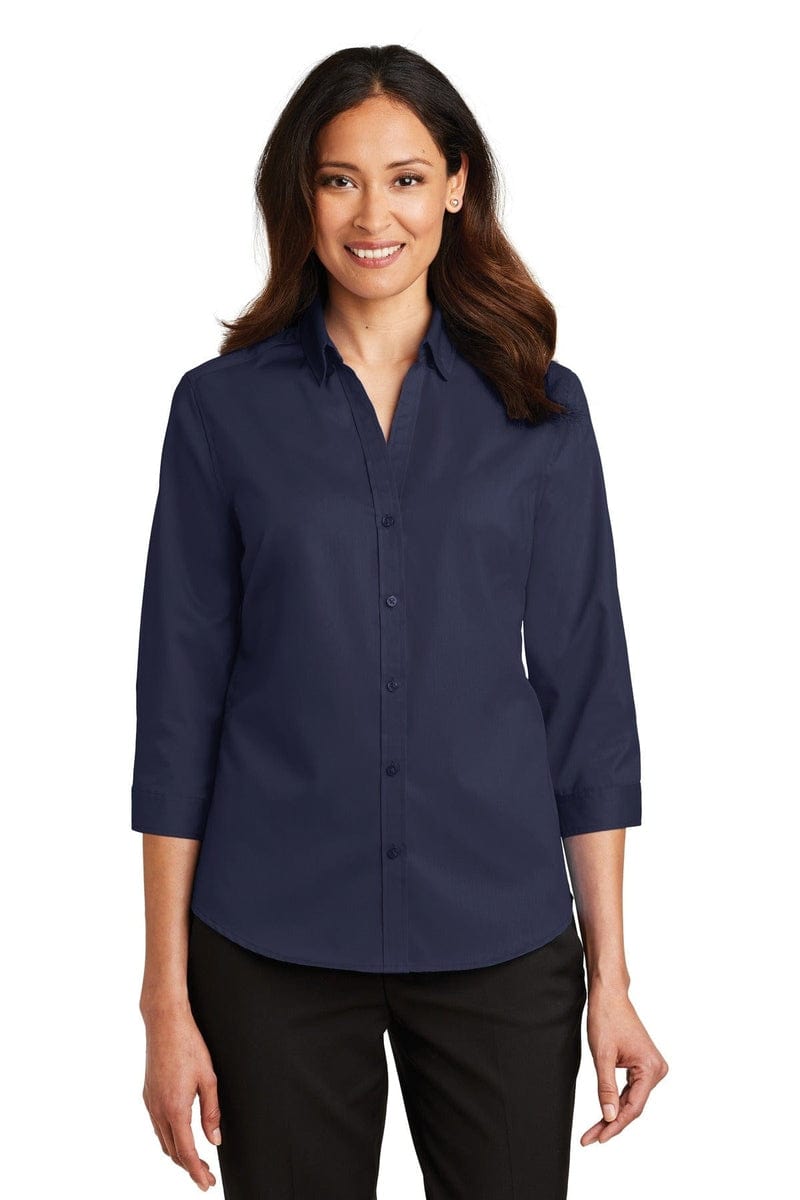 Port Authority Ladies 3/4-Sleeve SuperPro Twill Shirt. L665 in 