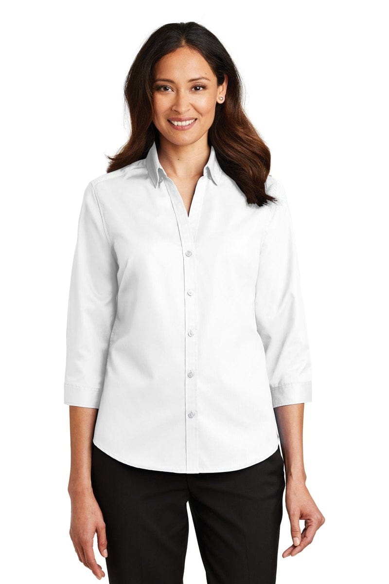 Port Authority Ladies 3/4-Sleeve SuperPro Twill Shirt. L665 in 