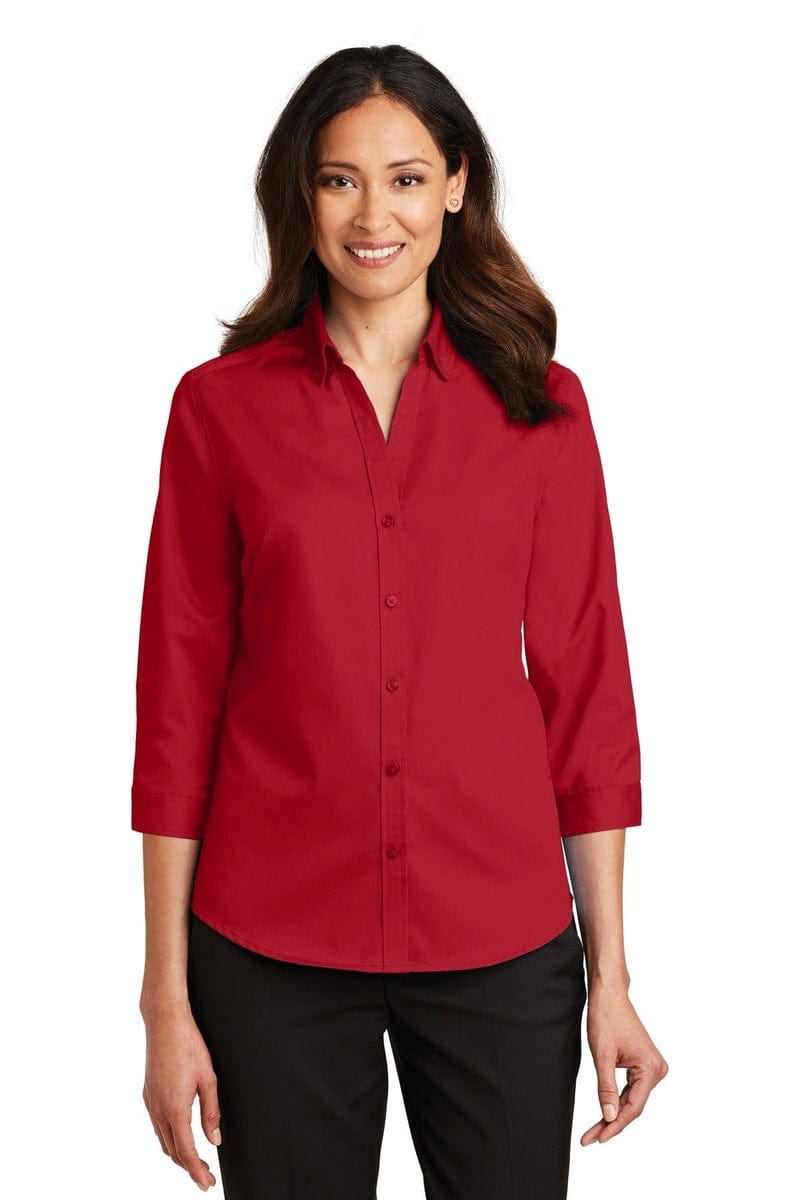 Port Authority Ladies 3/4-Sleeve SuperPro Twill Shirt. L665 in 