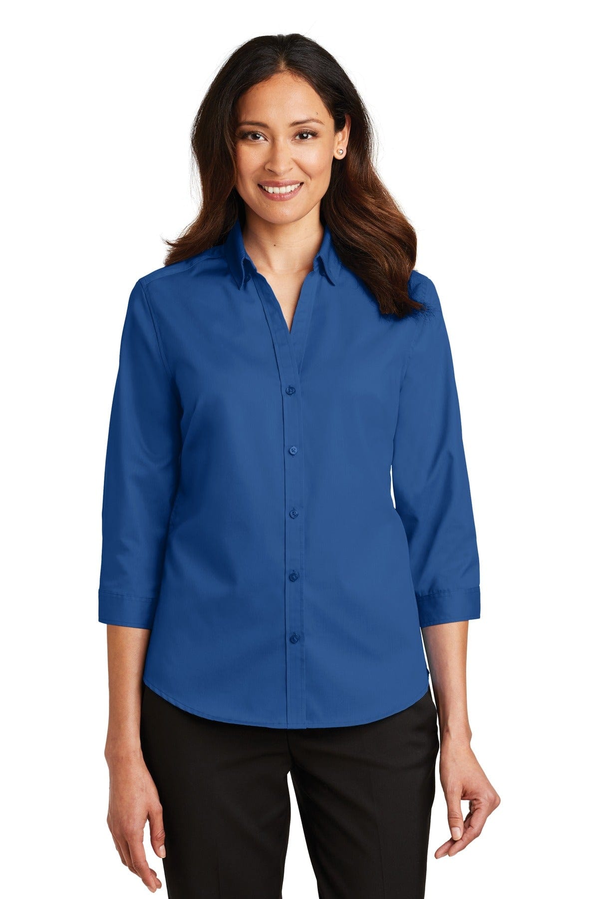 Port Authority Ladies 3/4-Sleeve SuperPro Twill Shirt. L665 in 