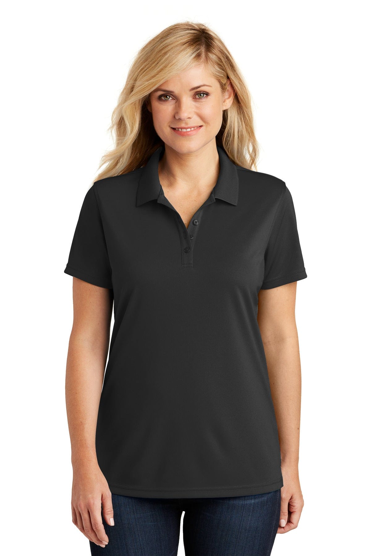 Port Authority Polos/Knits XS / Deep Black Port Authority Ladies Dry Zone UV Micro-Mesh Polo. LK110