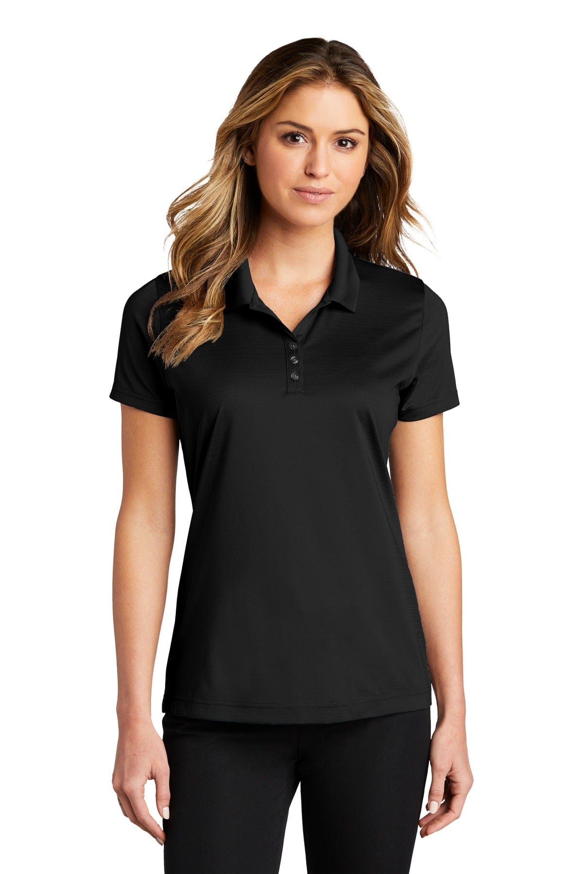 Port Authority Ladies Eclipse Stretch Polo. LK587 in Deep Black