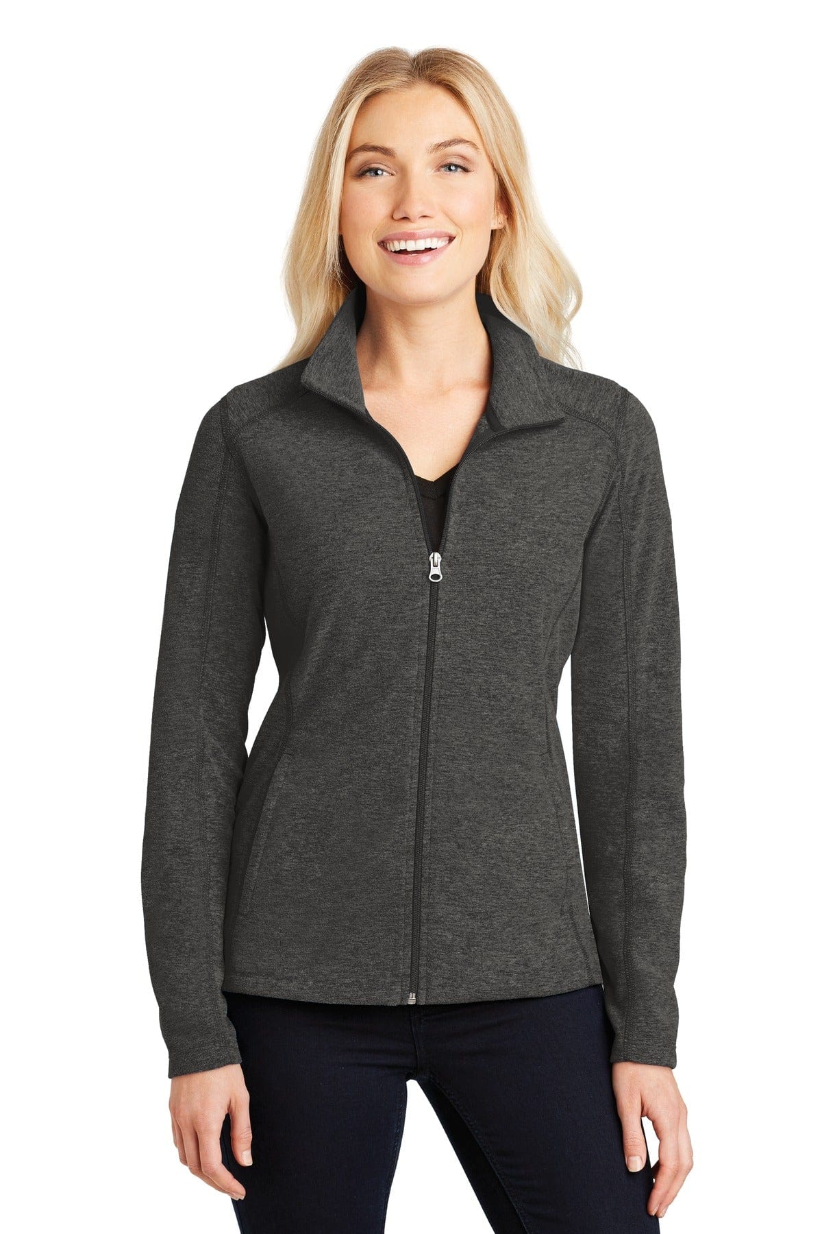 Port Authority Ladies Heather Microfleece Full-Zip Jacket. L235 in 