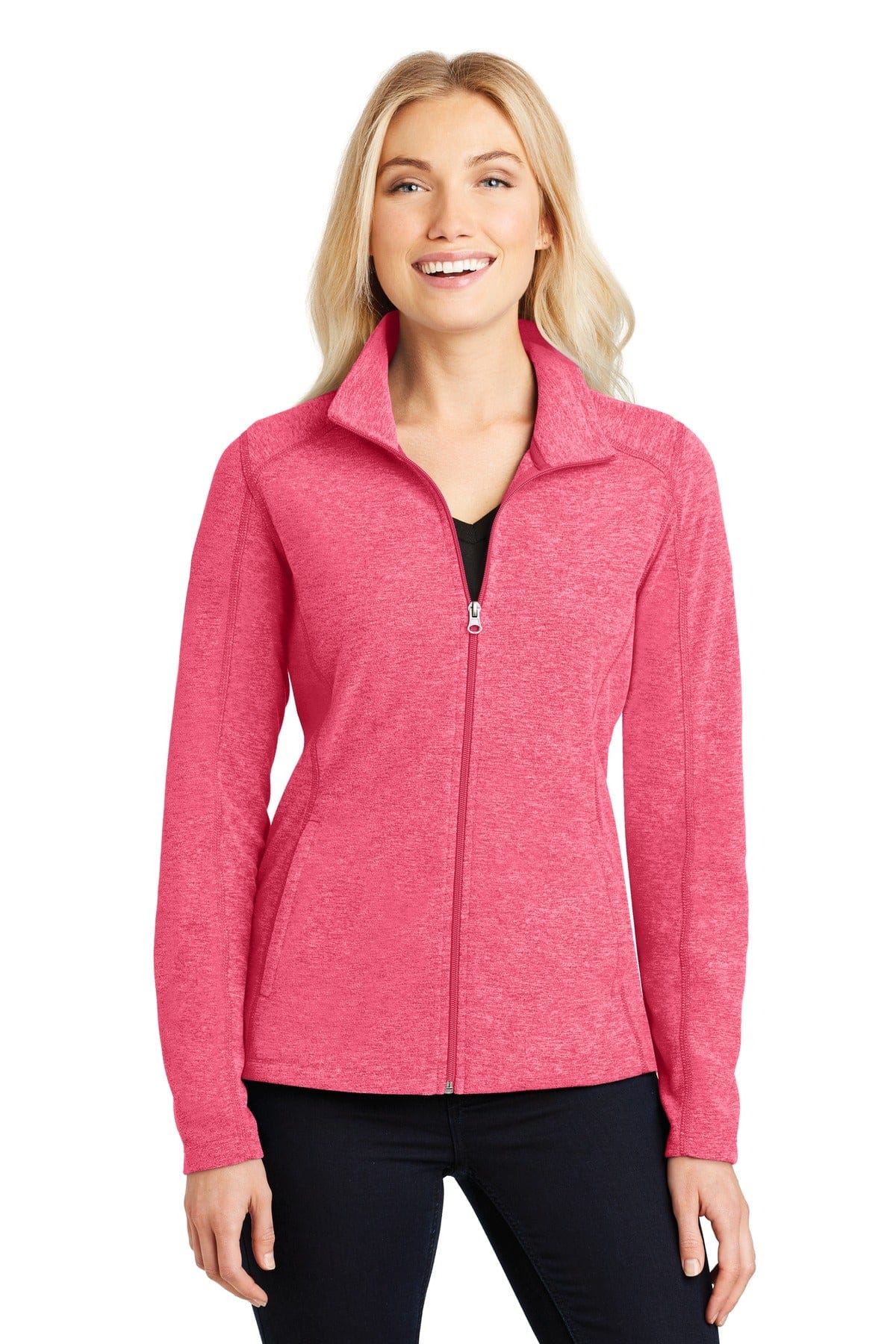 Port Authority Ladies Heather Microfleece Full-Zip Jacket. L235 in 