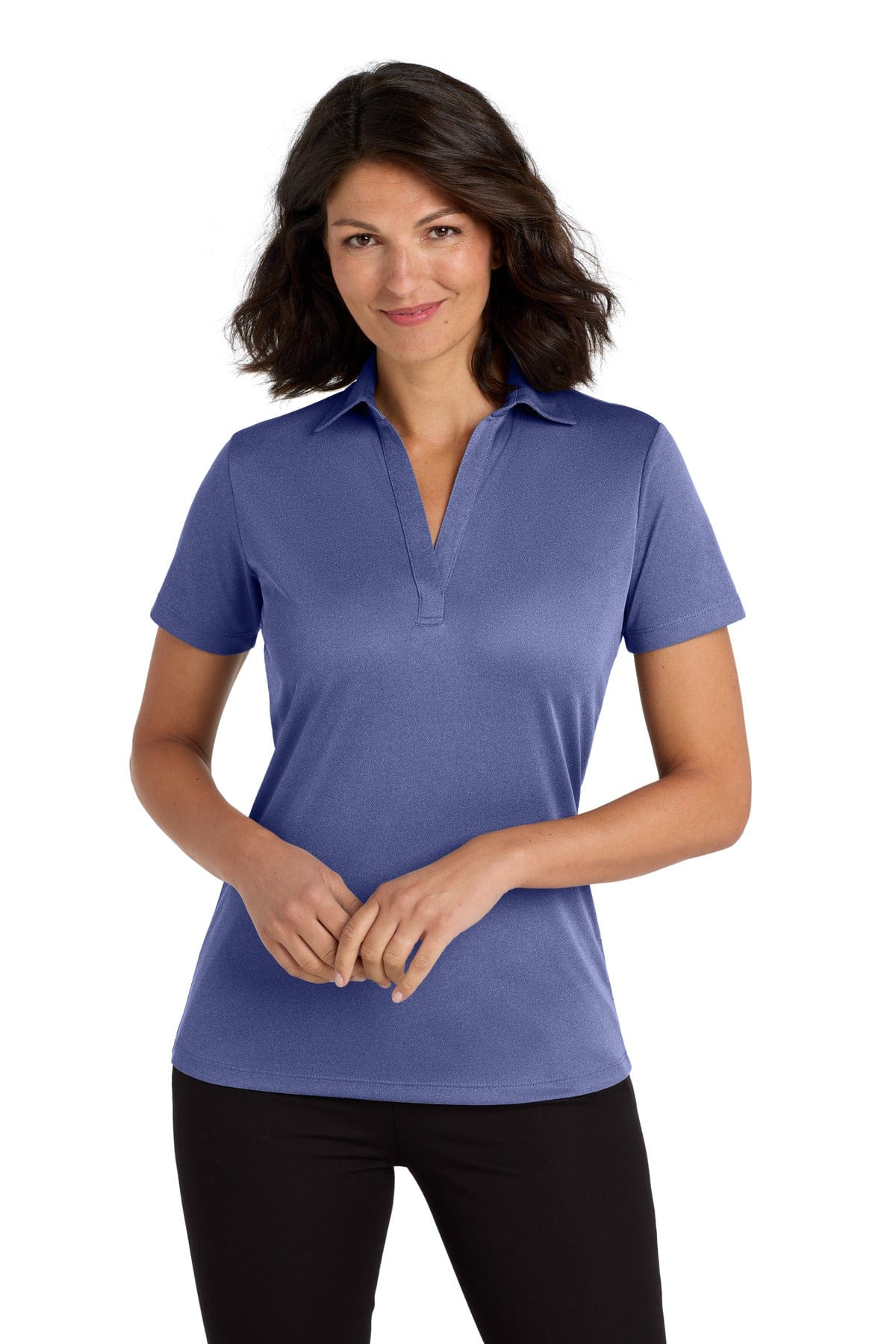 Port Authority Polos/Knits XS / Royal Heather Port Authority Ladies Heathered Silk Touch Performance Polo. LK542