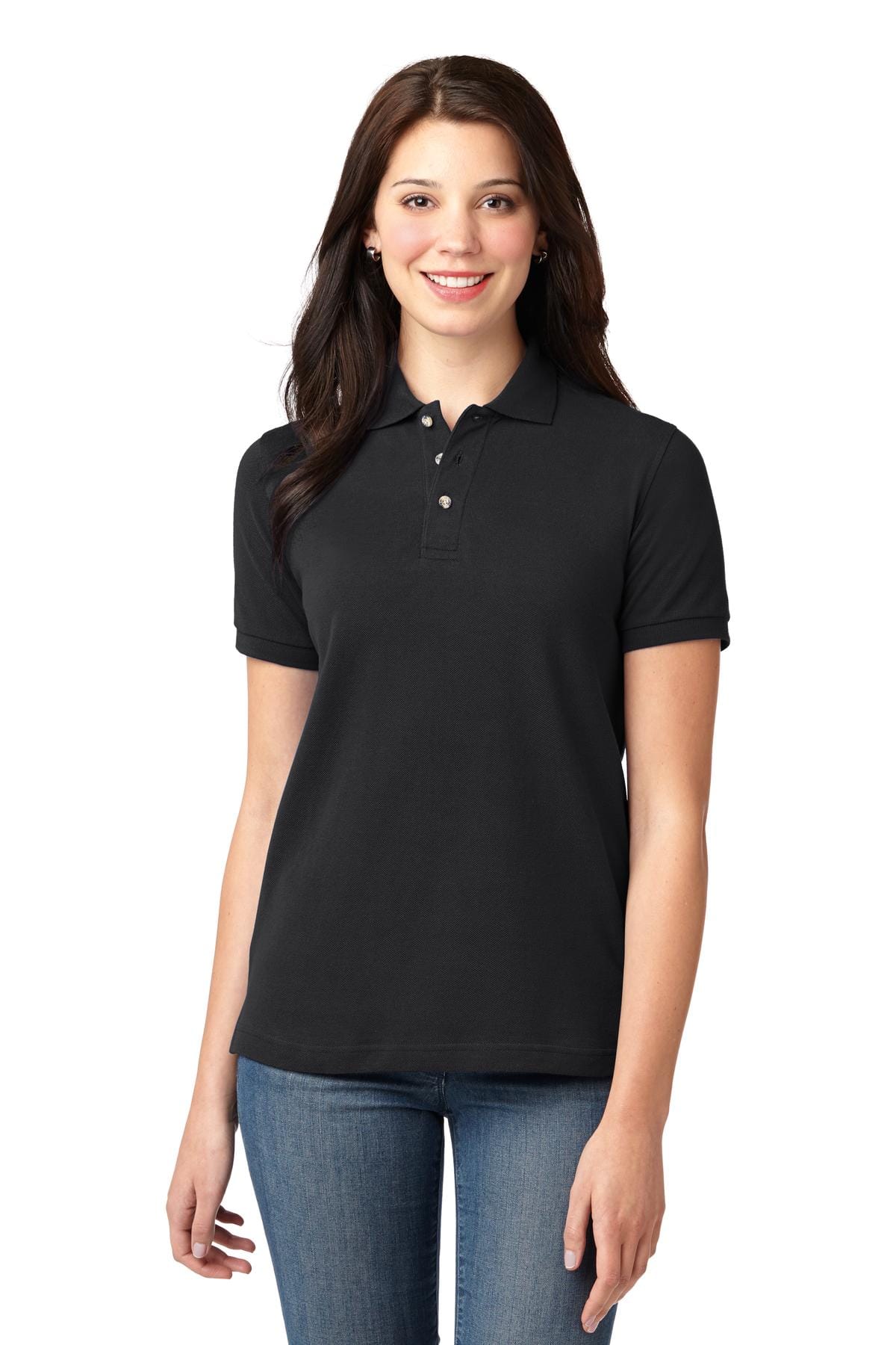 Port Authority Polos/Knits 4XL / Black Port Authority Ladies Heavyweight Cotton Pique Polo. L420