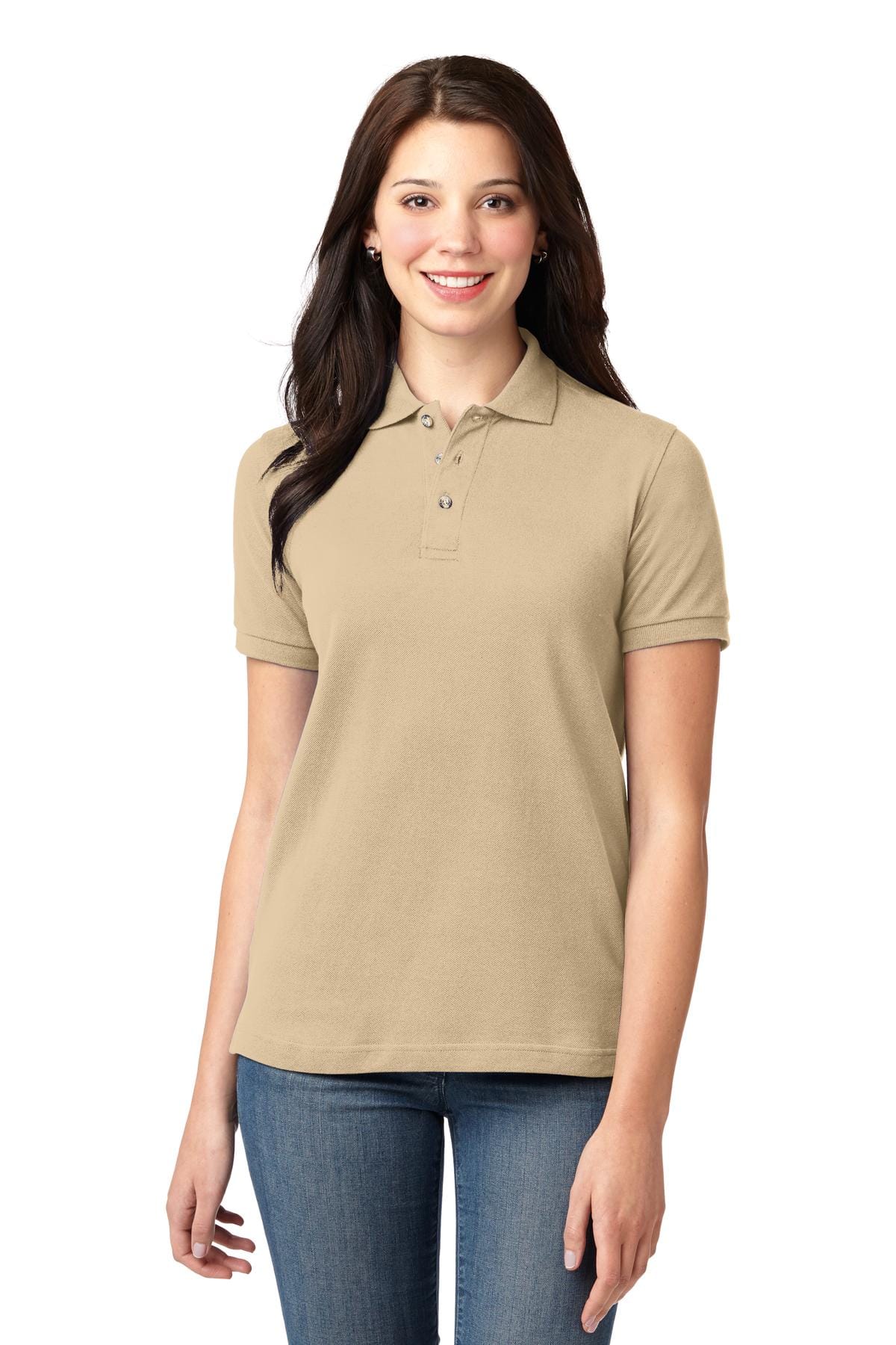 Port Authority Polos/Knits S / Stone Port Authority Ladies Heavyweight Cotton Pique Polo. L420