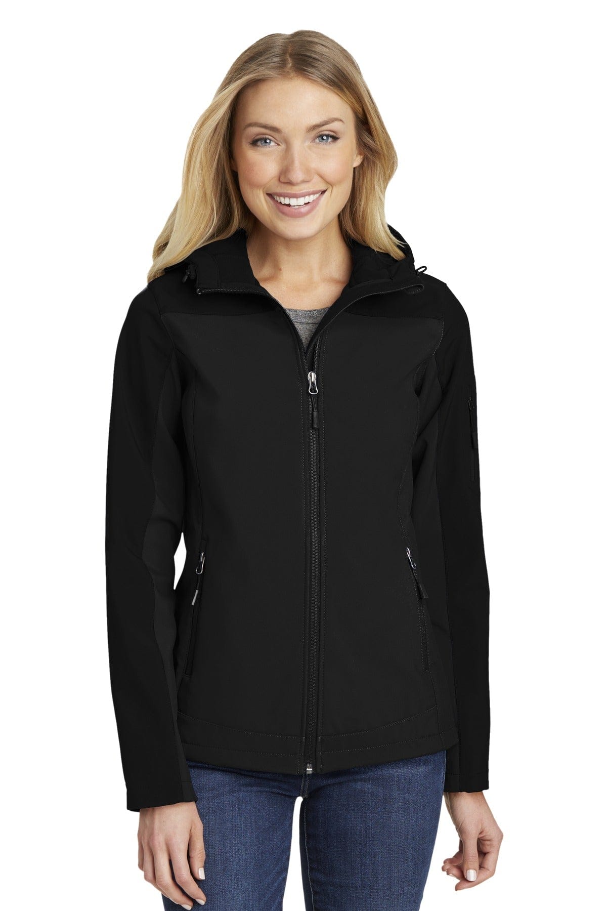 Port Authority Outerwear Port Authority Ladies Hooded Core Soft Shell Jacket. L335