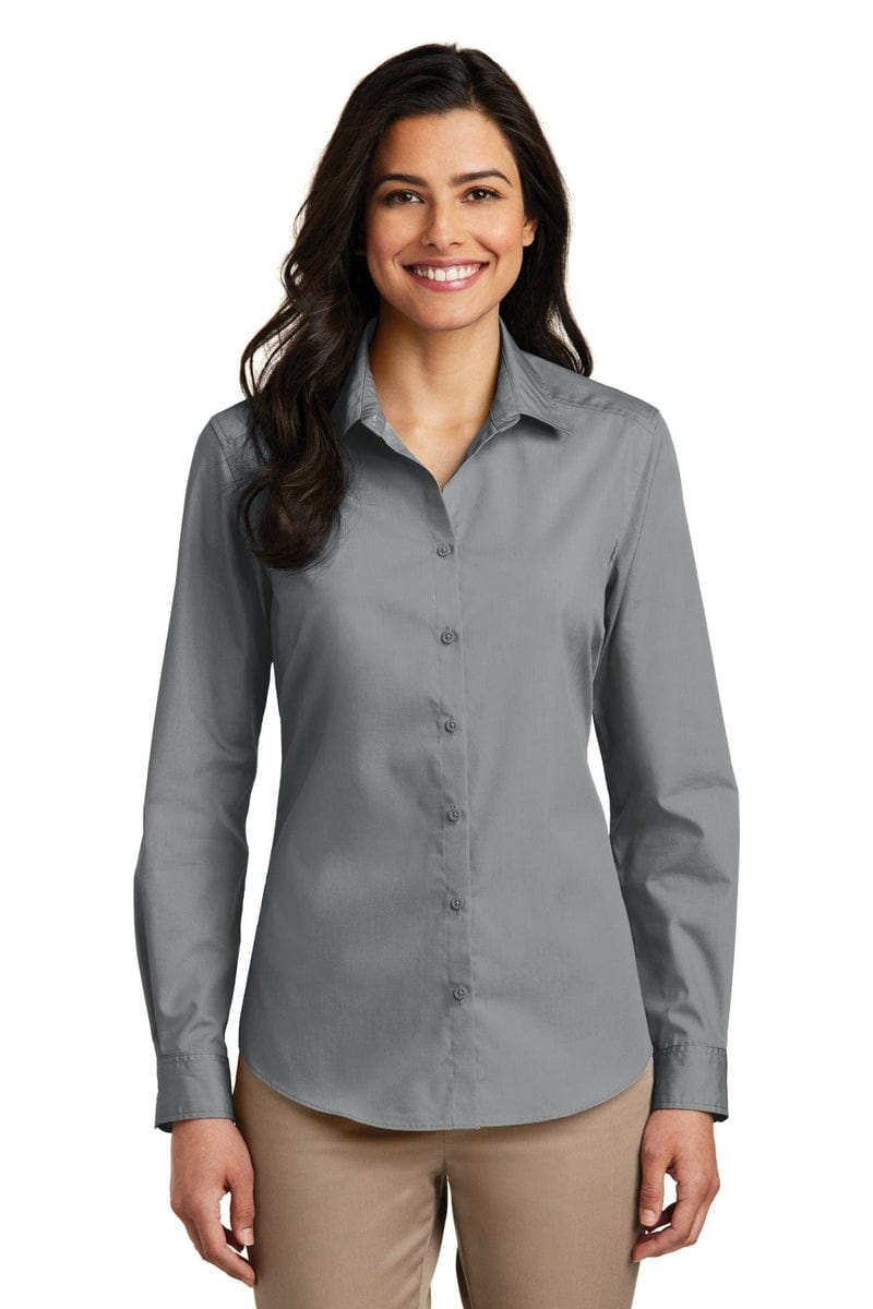 Port Authority Ladies Long Sleeve Carefree Poplin Shirt. LW100, Basic Colors in 