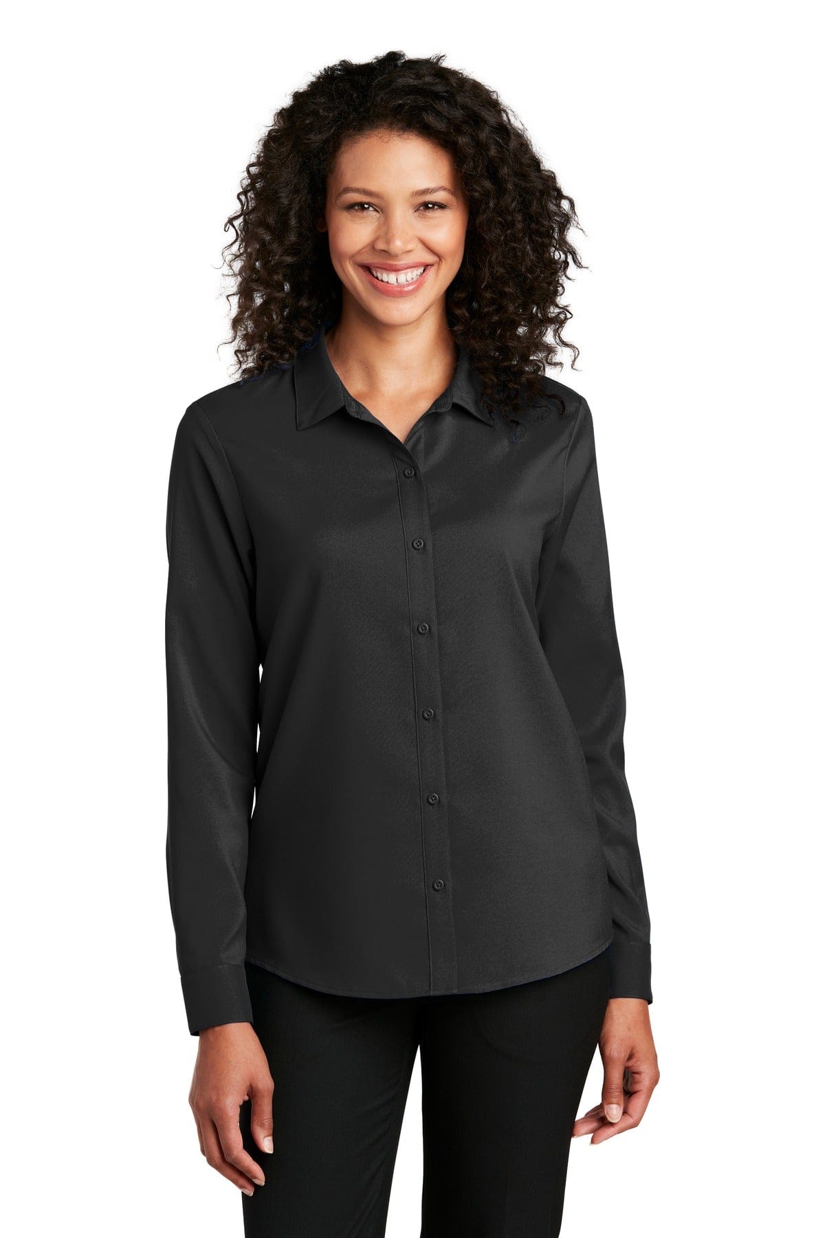 Port Authority Woven Shirts XS / Black Port Authority Ladies Long Sleeve Performance Staff Shirt LW401