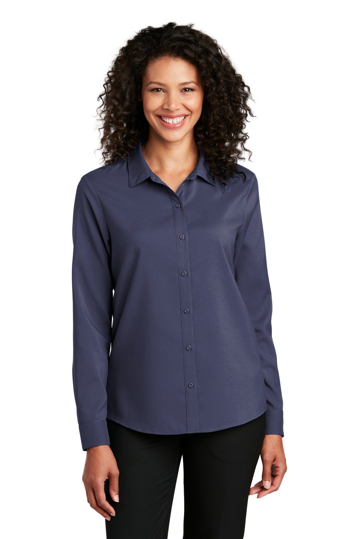 Port Authority Woven Shirts XS / True Navy Port Authority Ladies Long Sleeve Performance Staff Shirt LW401