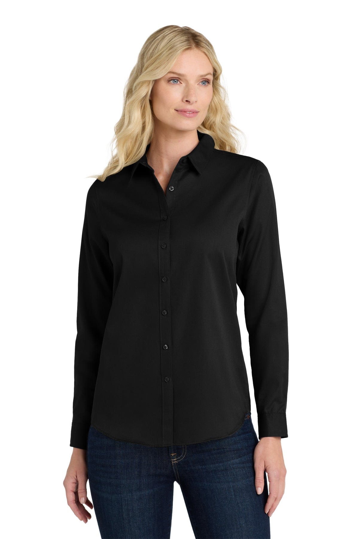 Port Authority Woven Shirts Port Authority Ladies Long Sleeve SuperPro React Twill Shirt. LW808