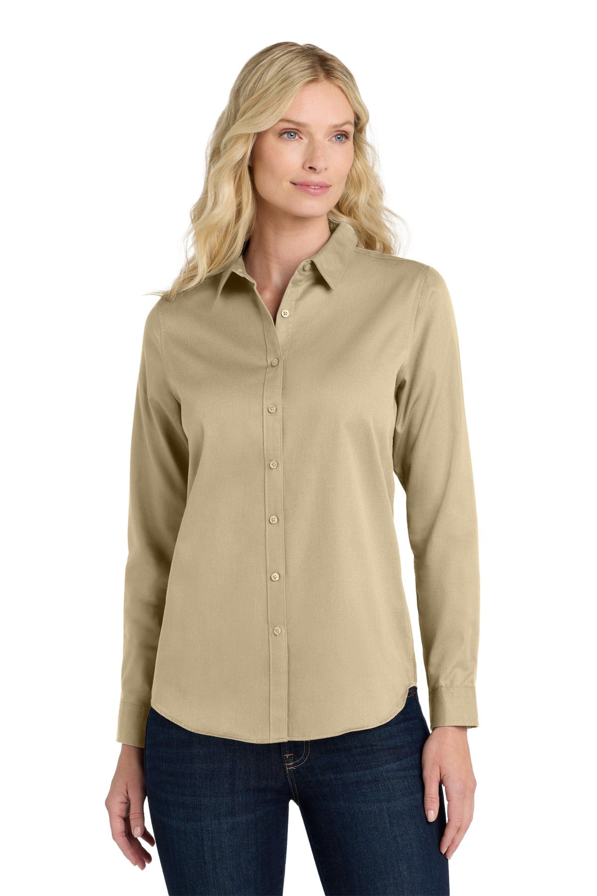Port Authority Woven Shirts Port Authority Ladies Long Sleeve SuperPro React Twill Shirt. LW808