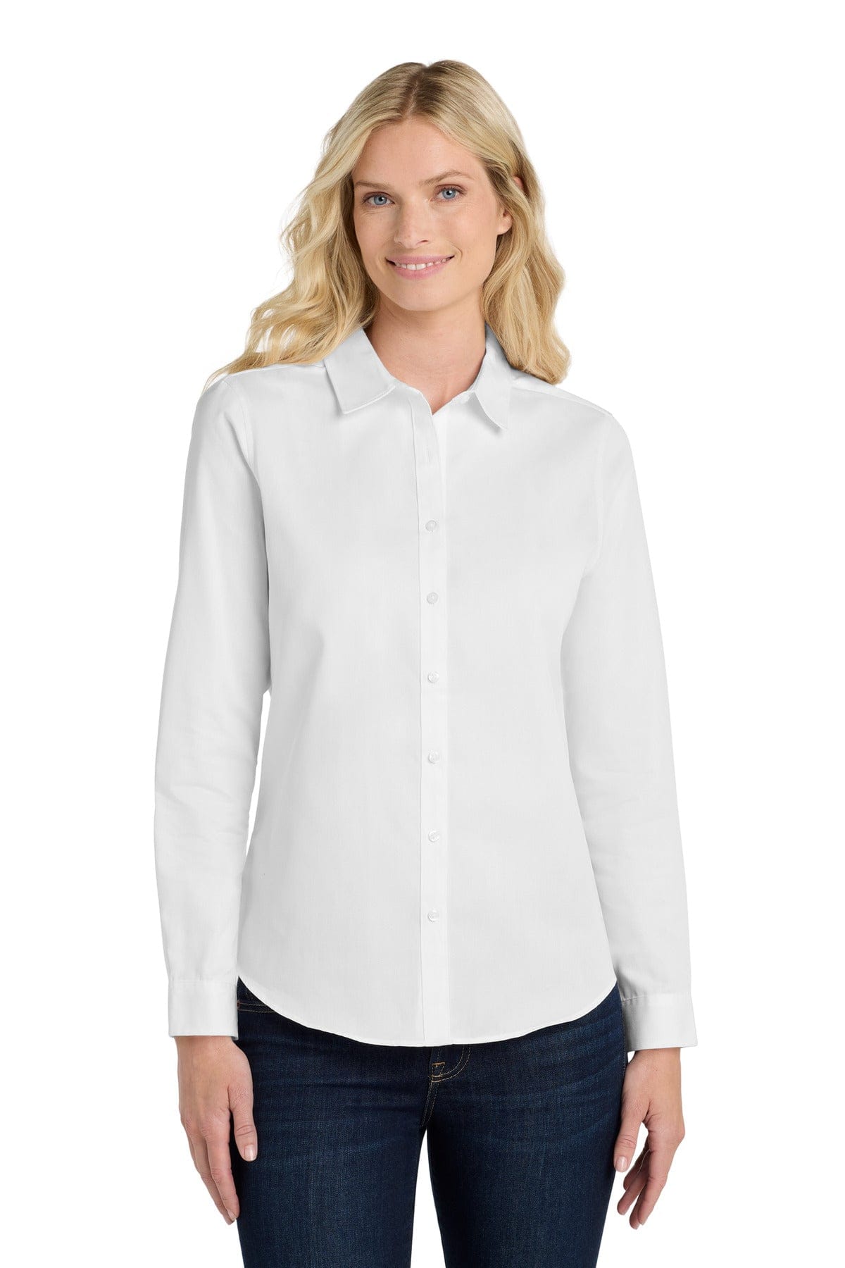 Port Authority Woven Shirts Port Authority Ladies Long Sleeve SuperPro React Twill Shirt. LW808