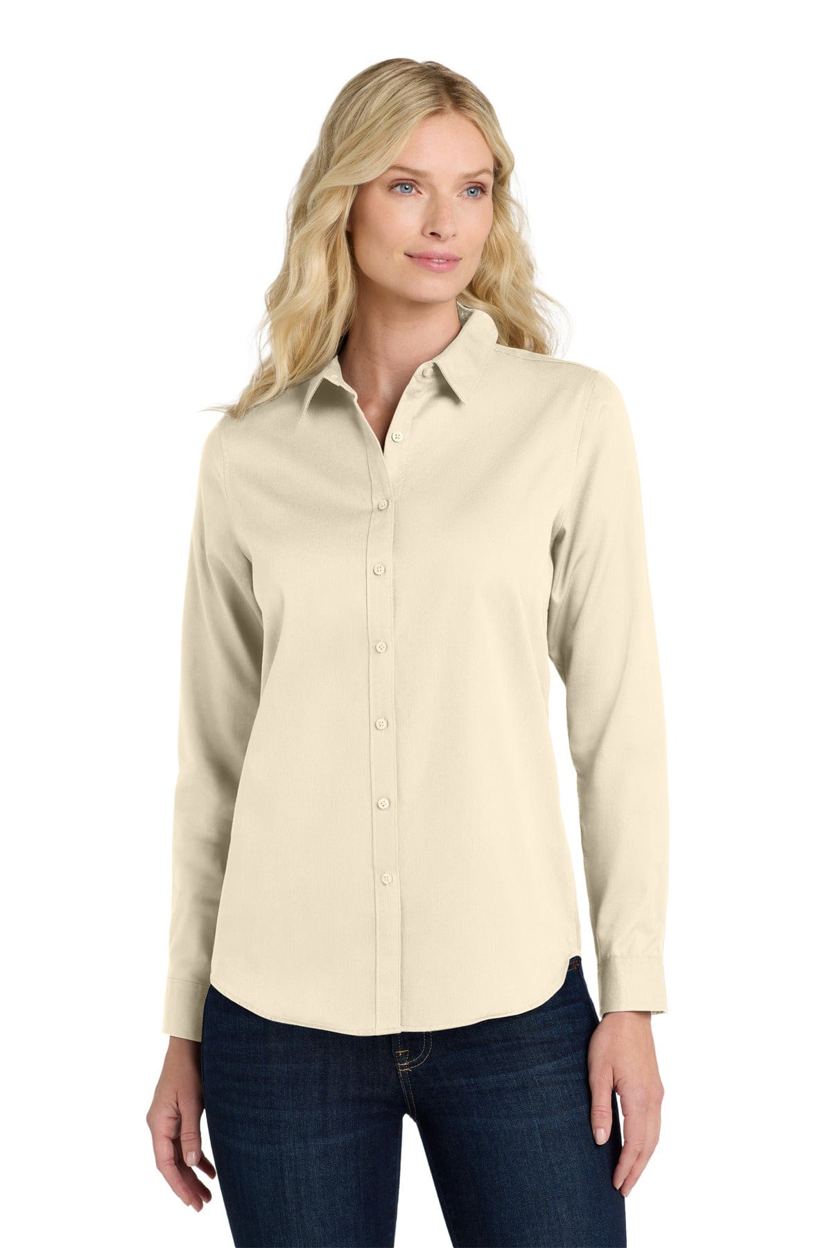 Port Authority Woven Shirts Port Authority Ladies Long Sleeve SuperPro React Twill Shirt. LW808