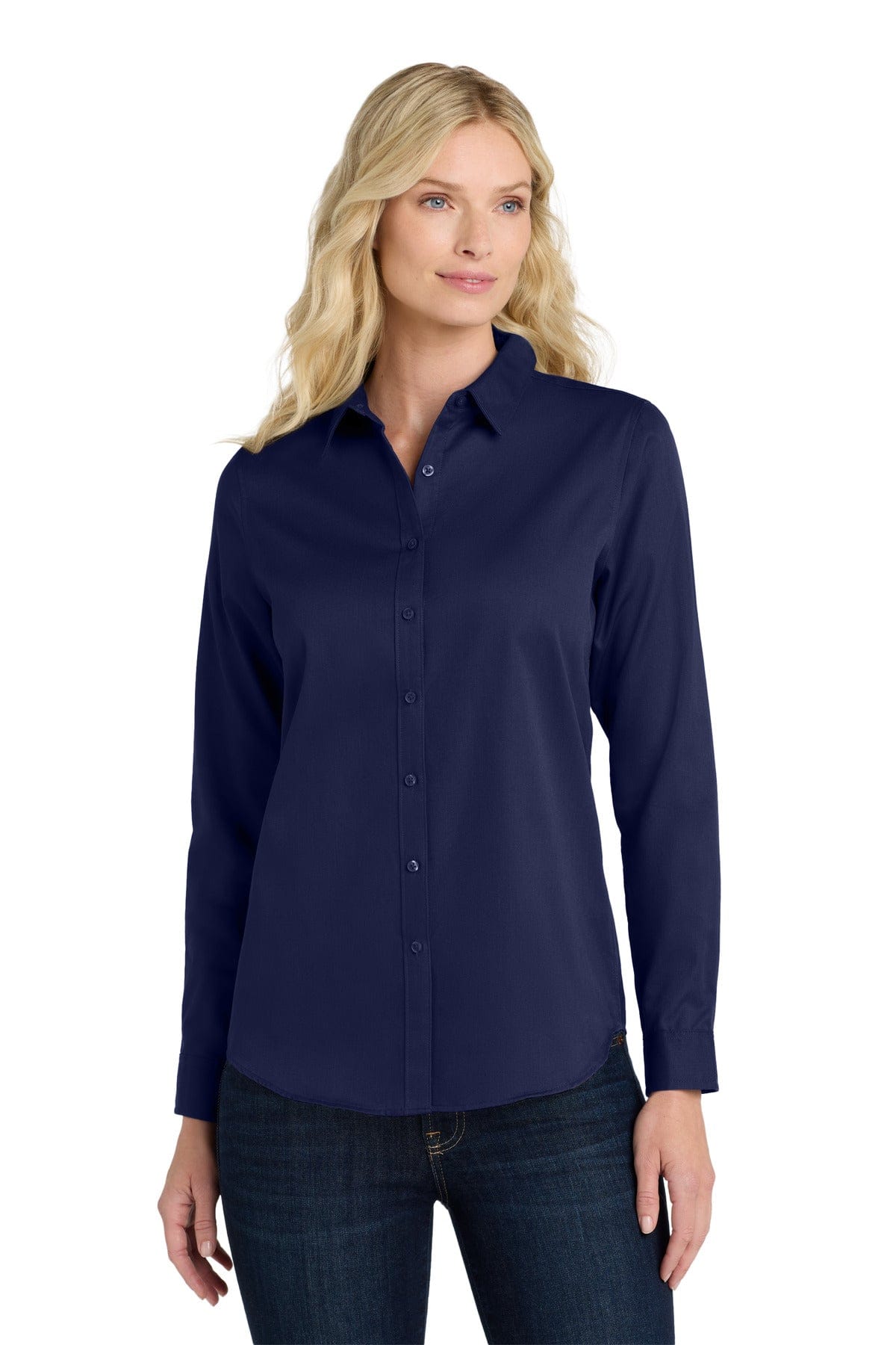 Port Authority Woven Shirts Port Authority Ladies Long Sleeve SuperPro React Twill Shirt. LW808