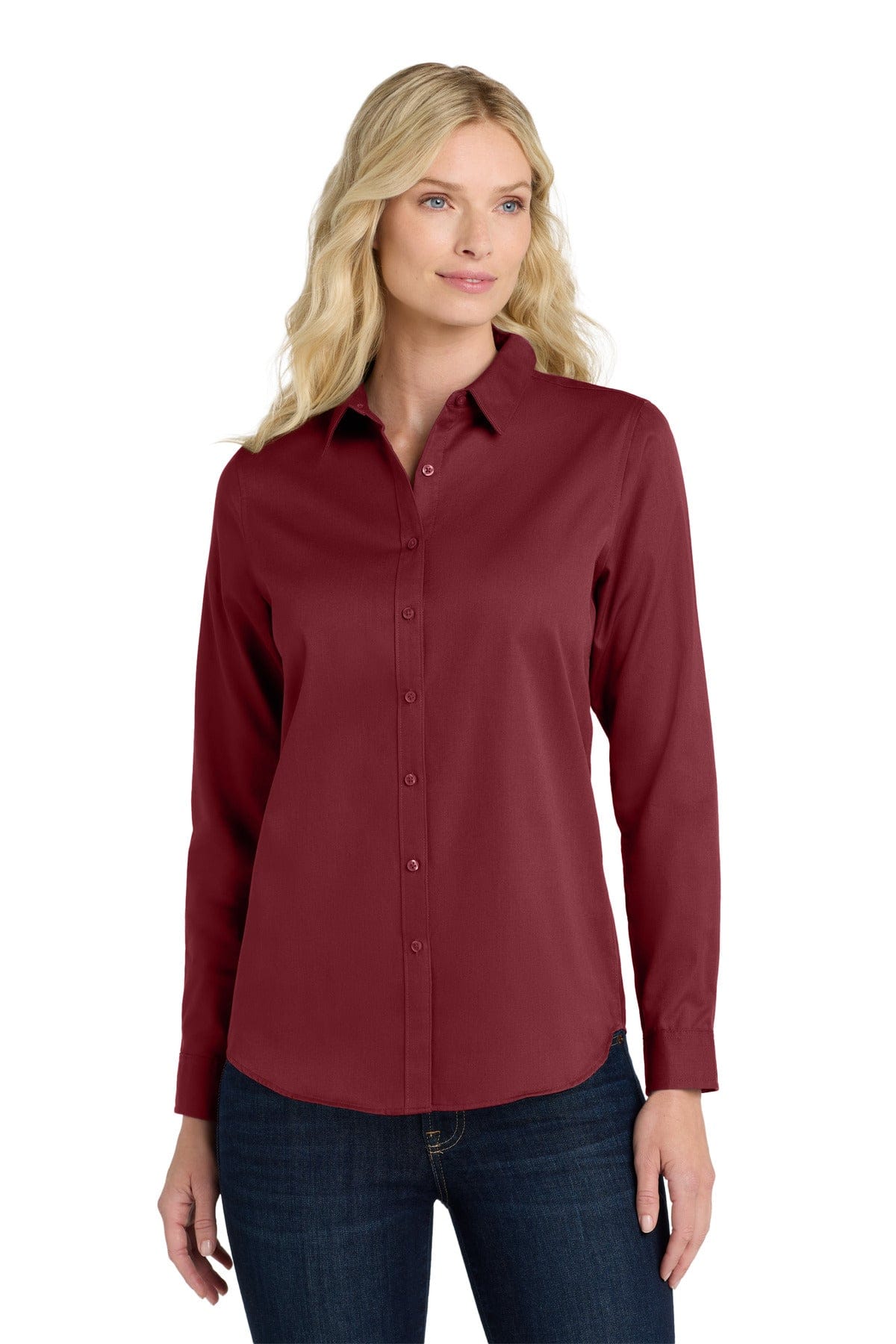 Port Authority Woven Shirts Port Authority Ladies Long Sleeve SuperPro React Twill Shirt. LW808