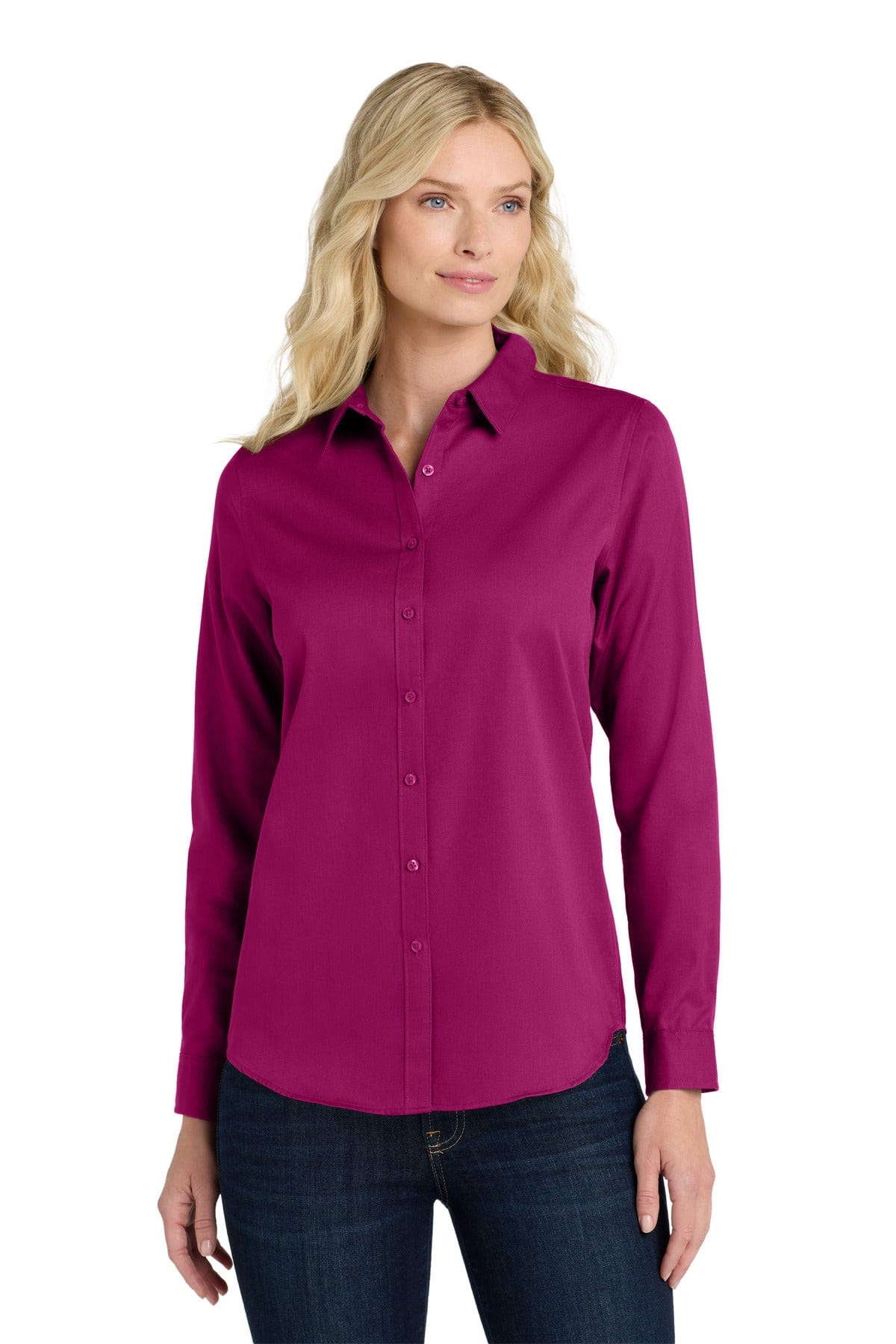 Port Authority Woven Shirts Port Authority Ladies Long Sleeve SuperPro React Twill Shirt. LW808