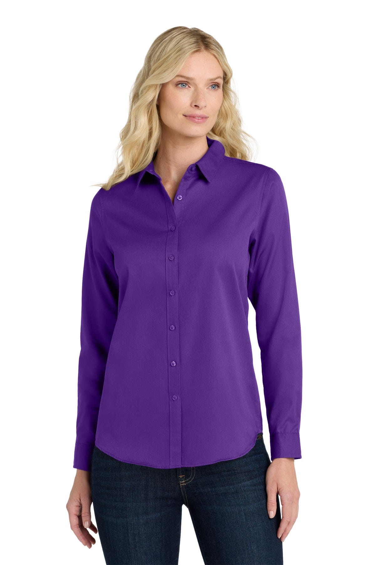 Port Authority Woven Shirts Port Authority Ladies Long Sleeve SuperPro React Twill Shirt. LW808