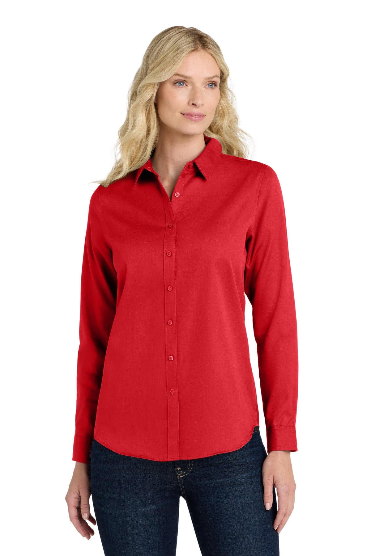 Port Authority Woven Shirts Port Authority Ladies Long Sleeve SuperPro React Twill Shirt. LW808