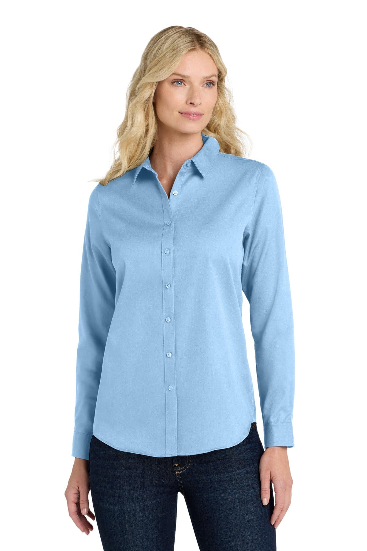 Port Authority Woven Shirts XS / Cloud Blue Port Authority Ladies Long Sleeve SuperPro React Twill Shirt. LW808