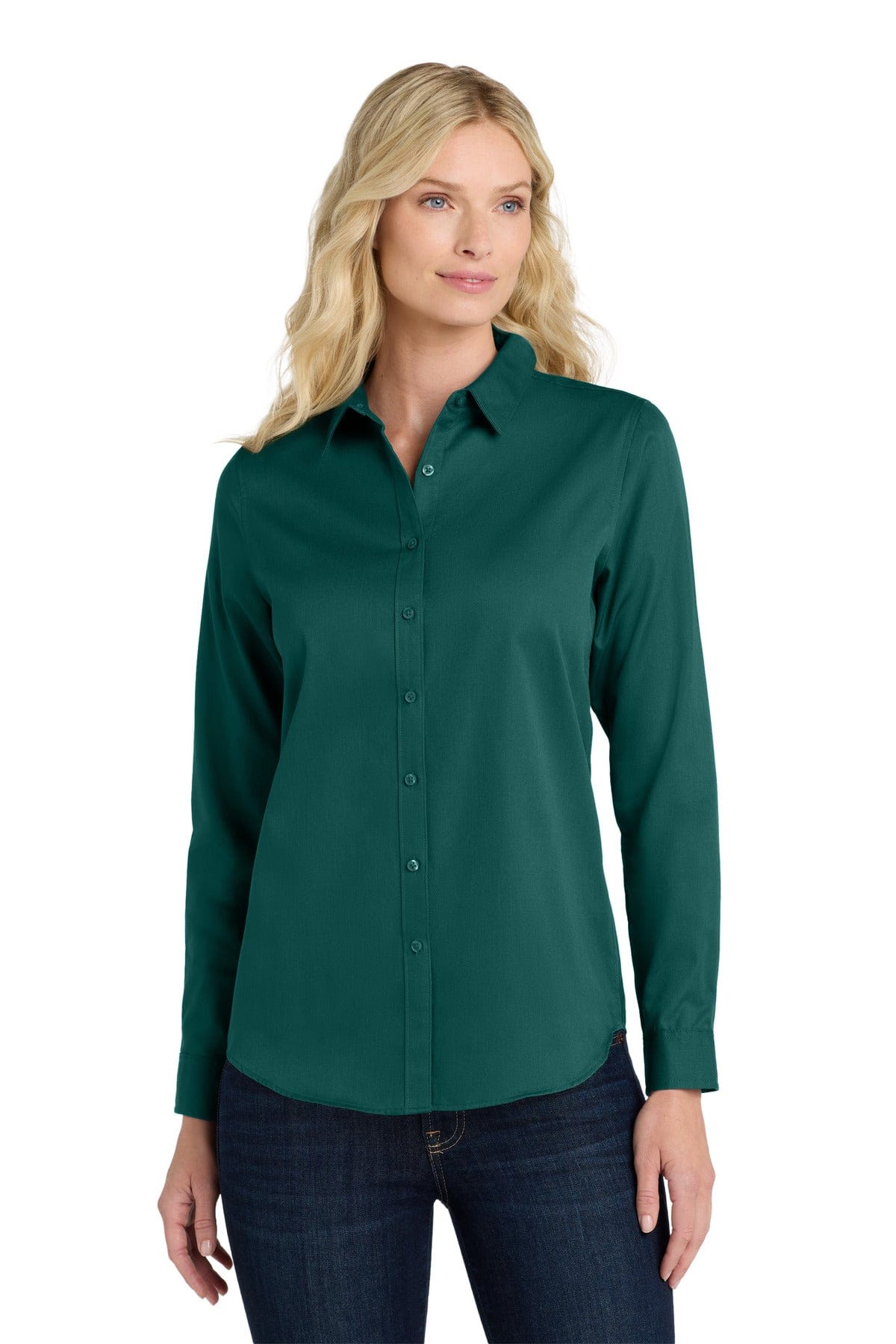 Port Authority Woven Shirts XXL / Marine Green Port Authority Ladies Long Sleeve SuperPro React Twill Shirt. LW808