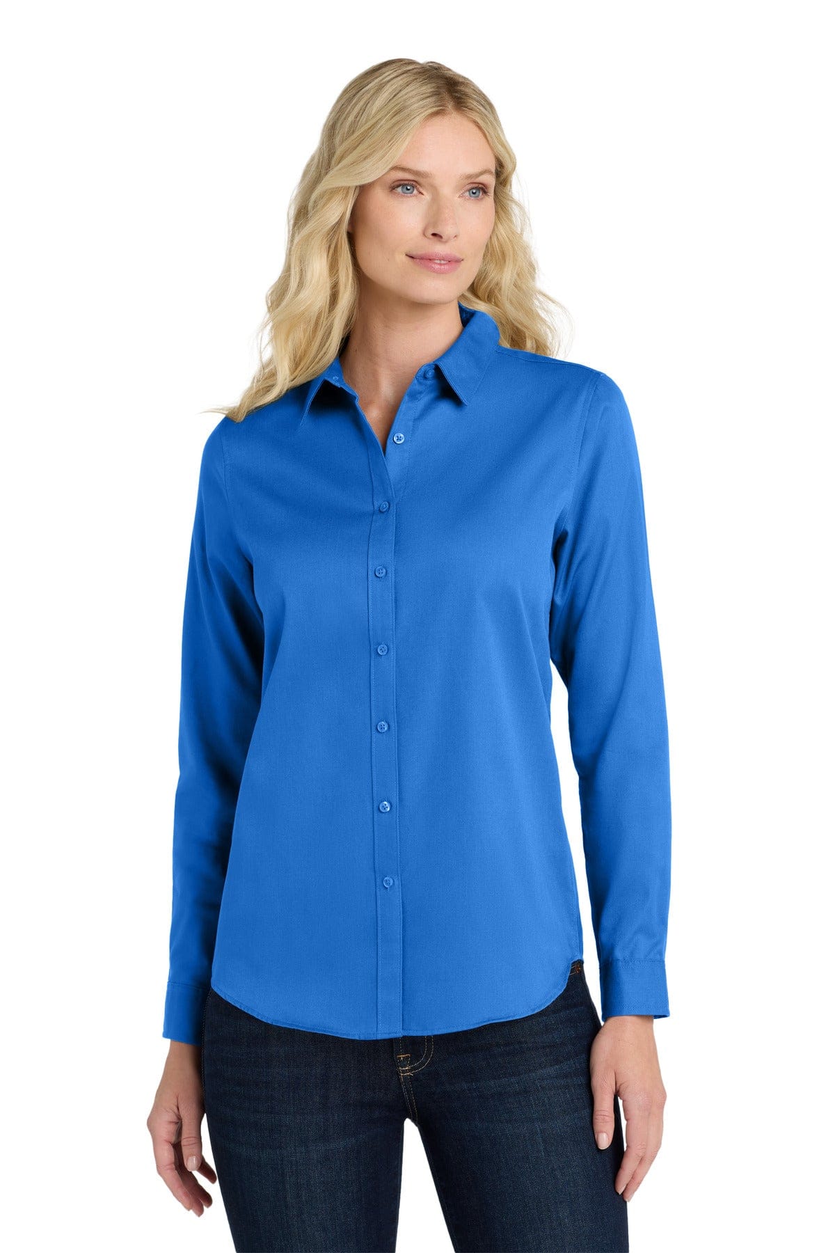 Port Authority Woven Shirts XS / Strong Blue Port Authority Ladies Long Sleeve SuperPro React Twill Shirt. LW808