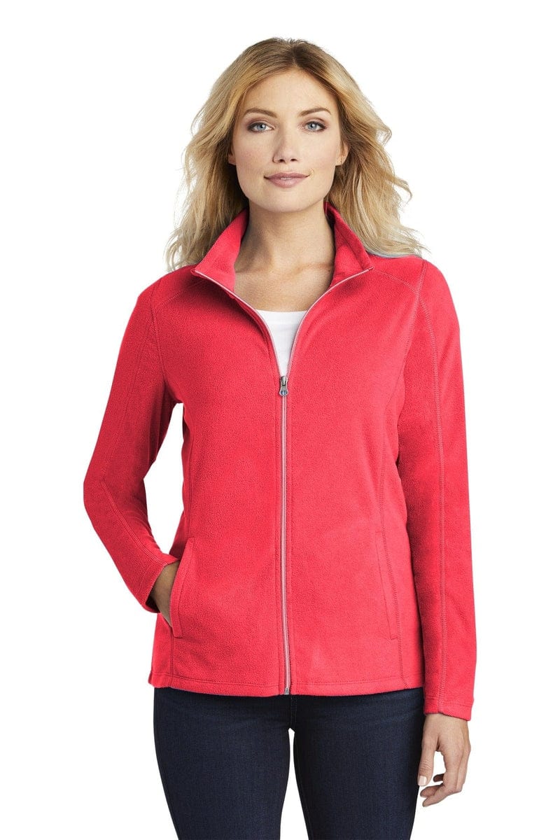 Port Authority Ladies Microfleece Jacket. L223 in Hot Coral