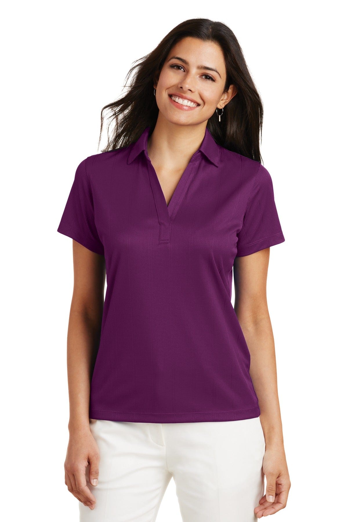 Port Authority Polos/Knits XS / Violet Purple Port Authority Ladies Performance Fine Jacquard Polo. L528