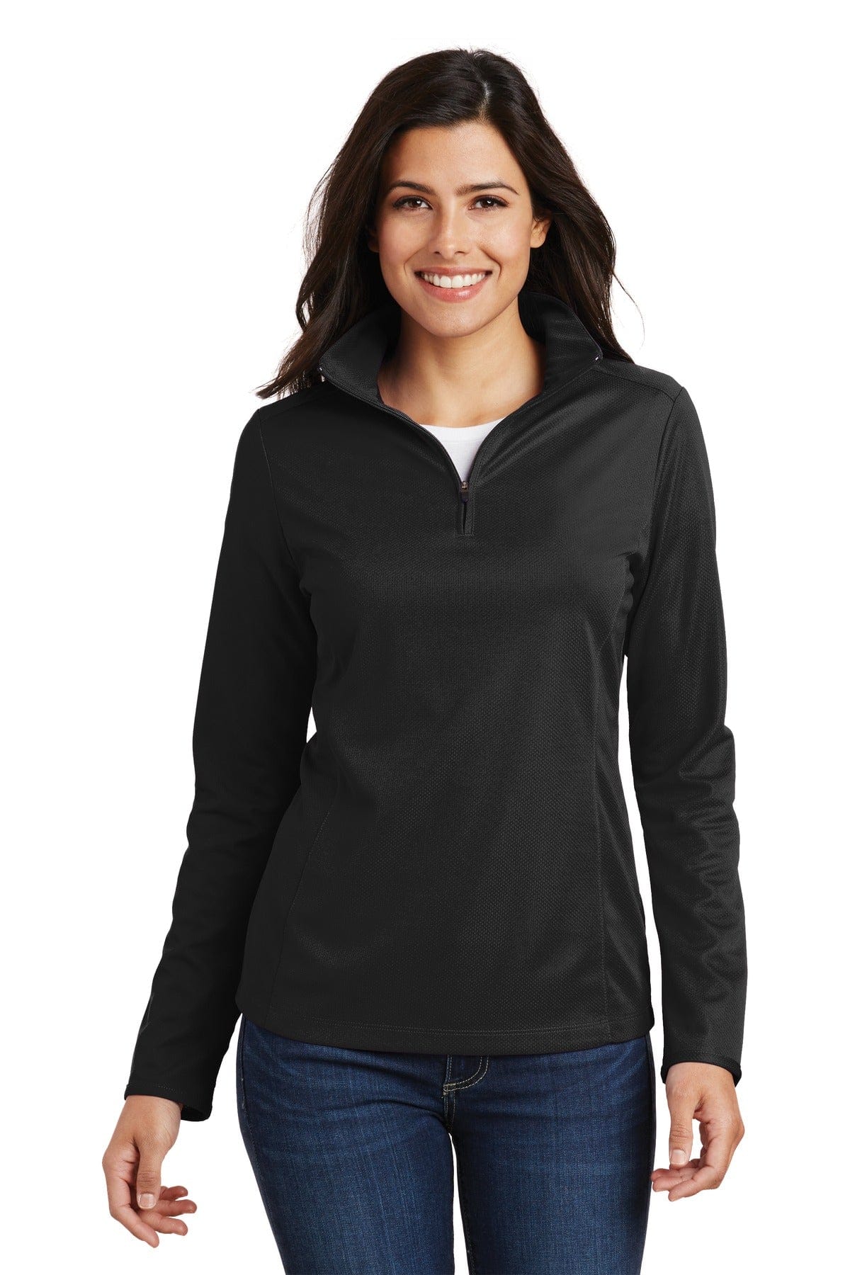 Port Authority Activewear Port Authority Ladies Pinpoint Mesh 1/2-Zip . L806