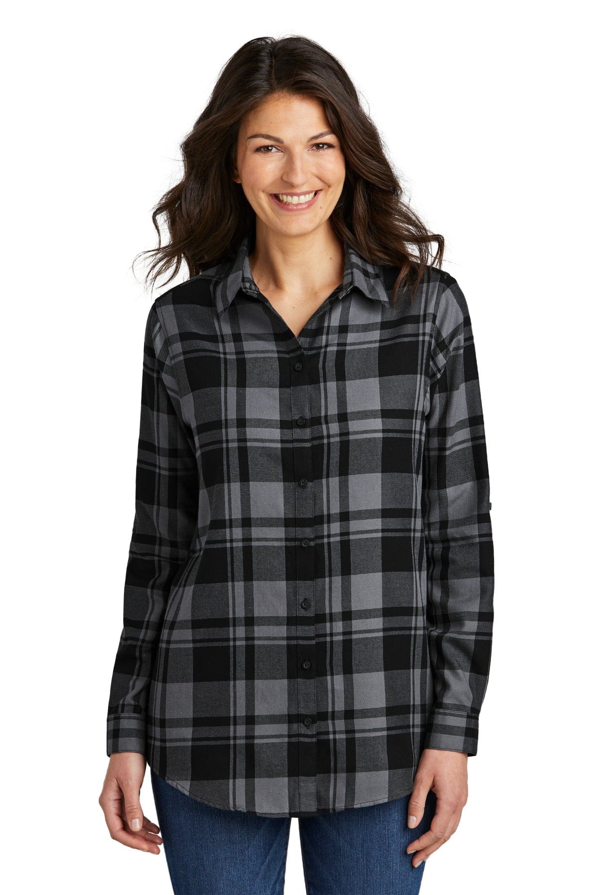 Port Authority Ladies Plaid Flannel Tunic . LW668 in 