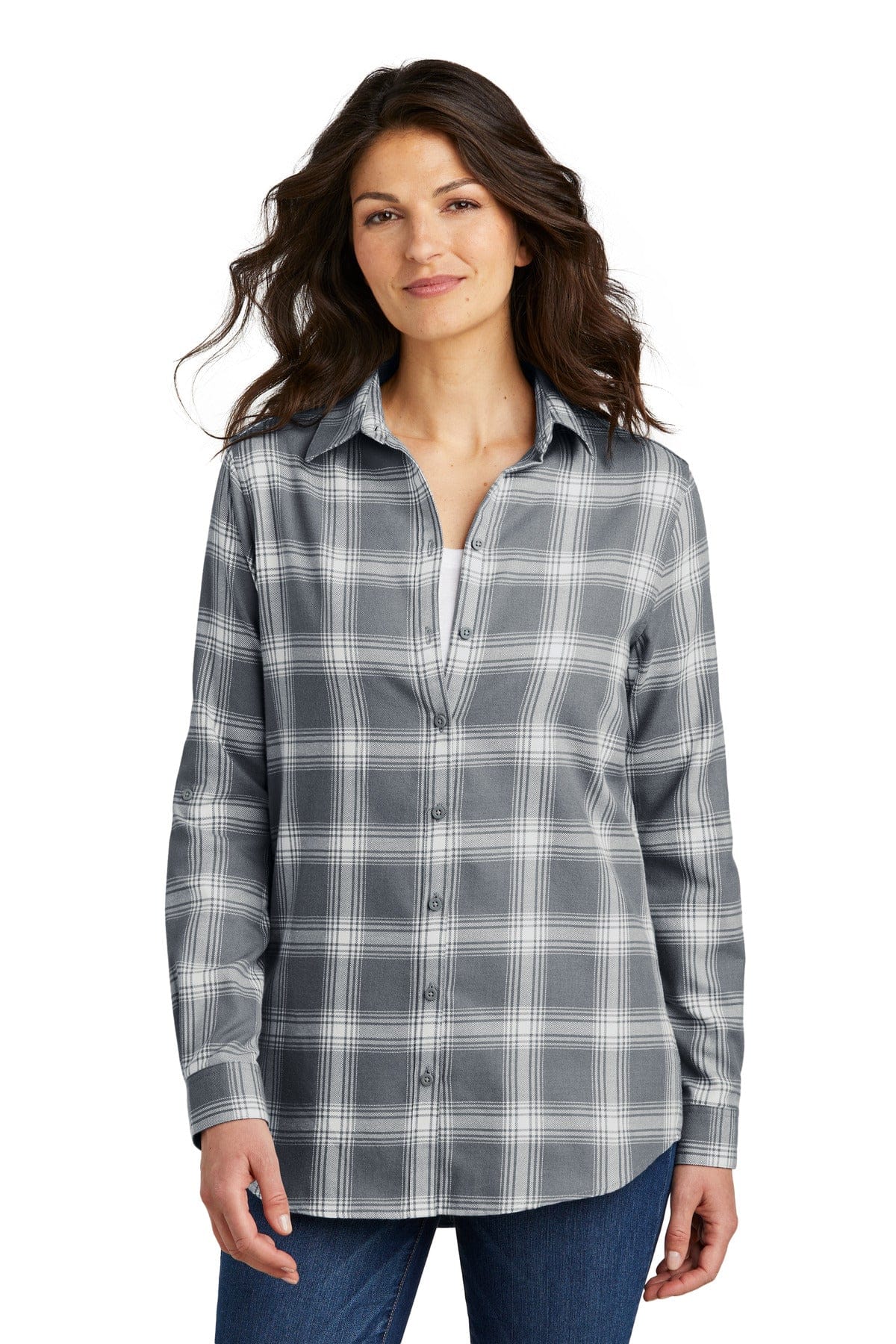 Port Authority Ladies Plaid Flannel Tunic . LW668 in 