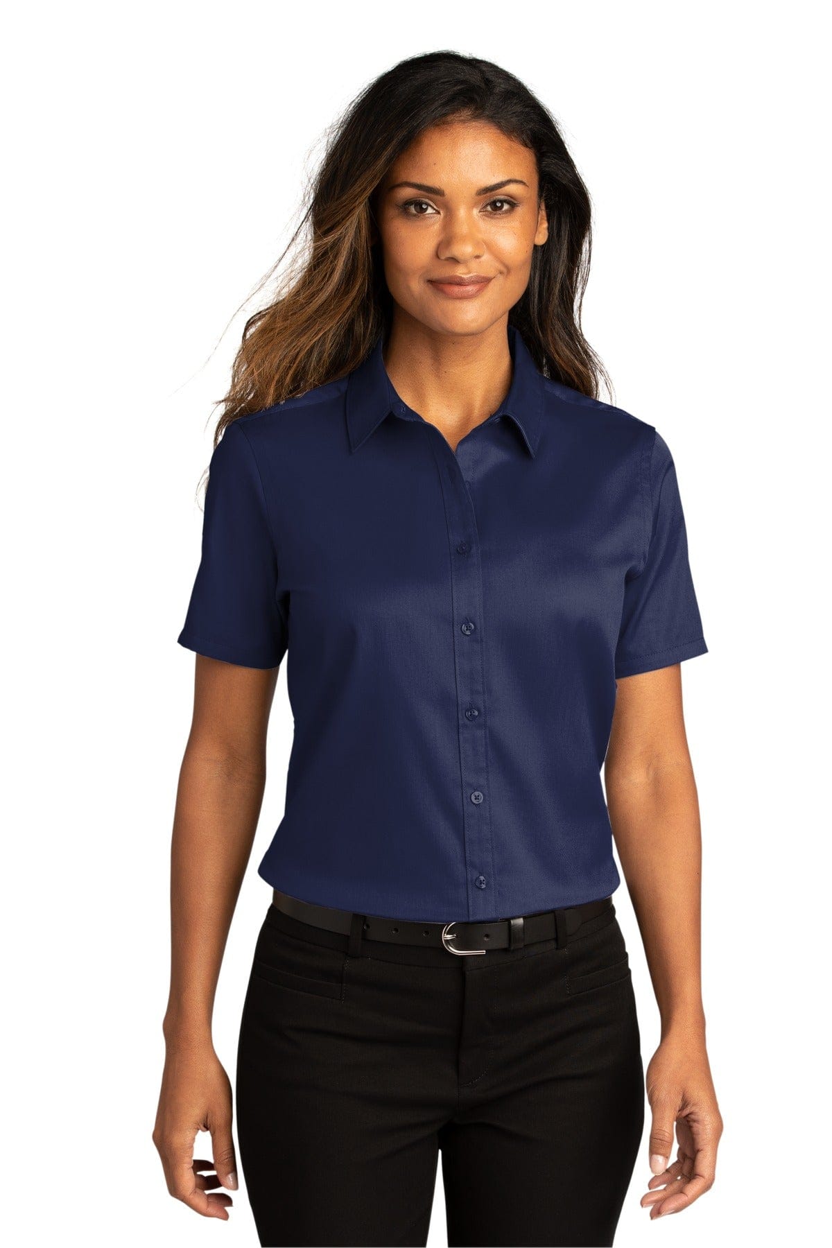 Port Authority Woven Shirts Port Authority Ladies Short Sleeve SuperPro React Twill Shirt. LW809