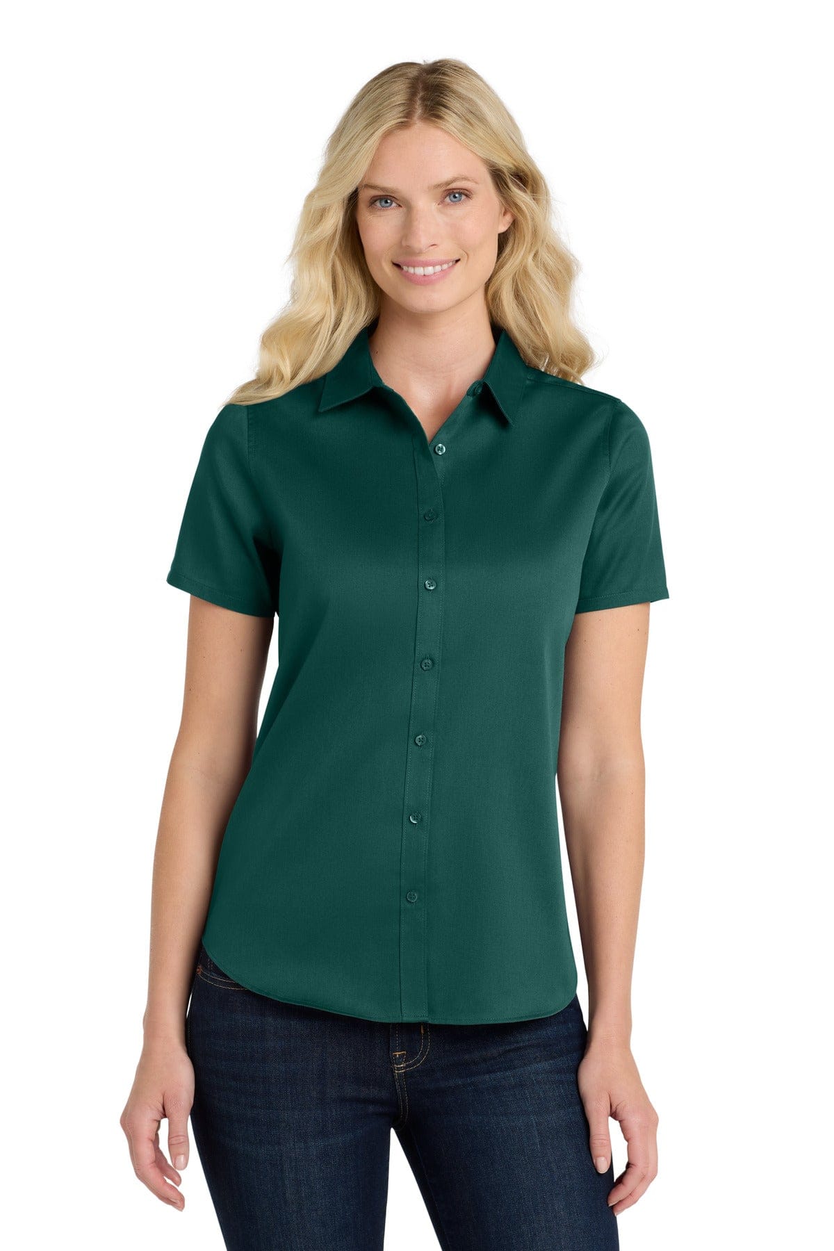 Port Authority Woven Shirts Port Authority Ladies Short Sleeve SuperPro React Twill Shirt. LW809