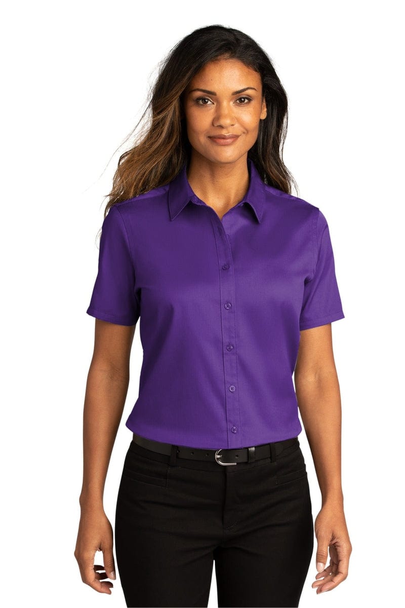 Port Authority Ladies Short Sleeve SuperPro React Twill Shirt. LW809 in 