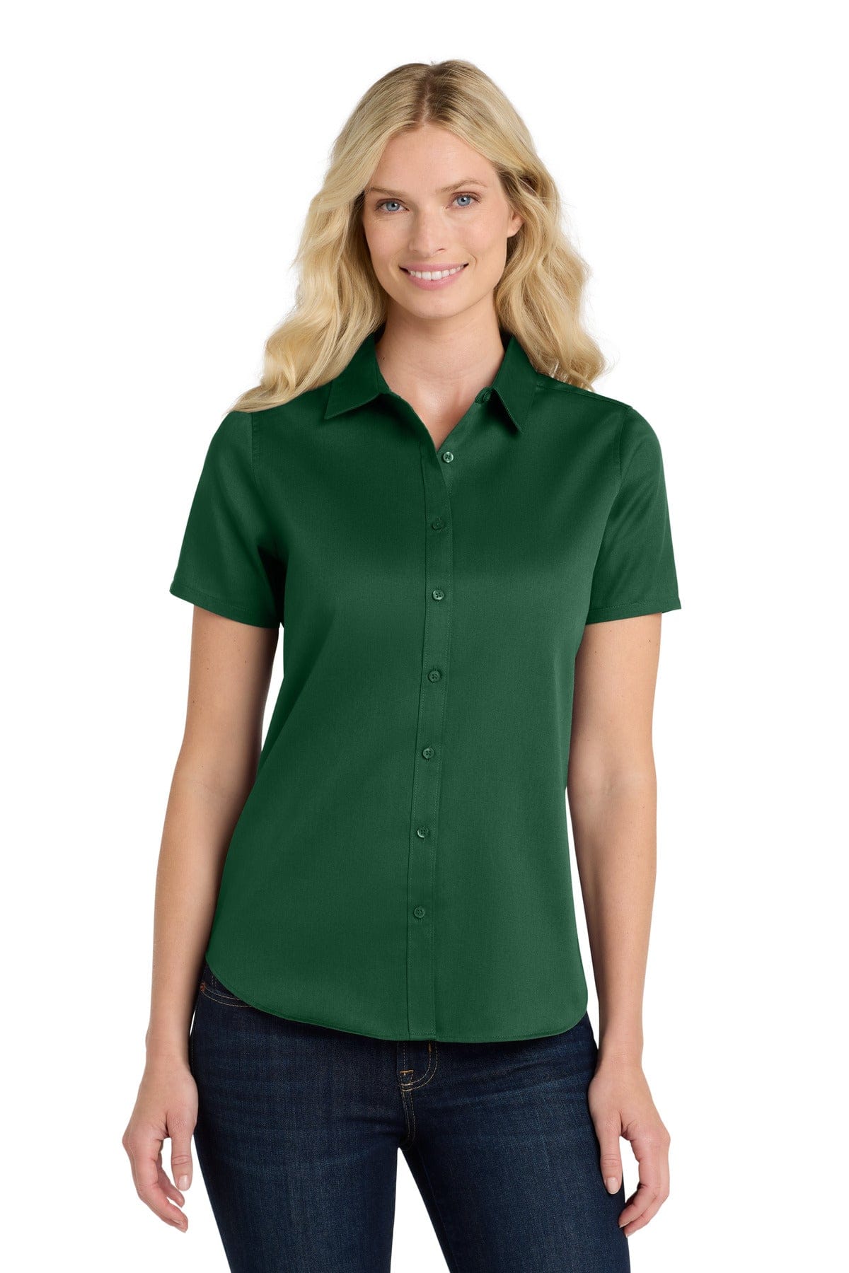 Port Authority Woven Shirts Port Authority Ladies Short Sleeve SuperPro React Twill Shirt. LW809