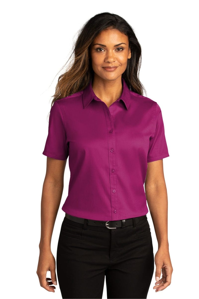 Port Authority Ladies Short Sleeve SuperPro React Twill Shirt. LW809 in 