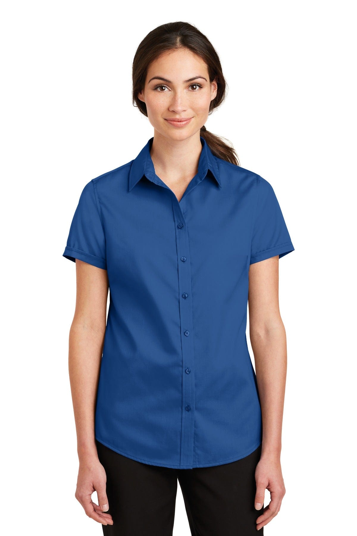 Port Authority Ladies Short Sleeve SuperPro Twill Shirt. L664 in 