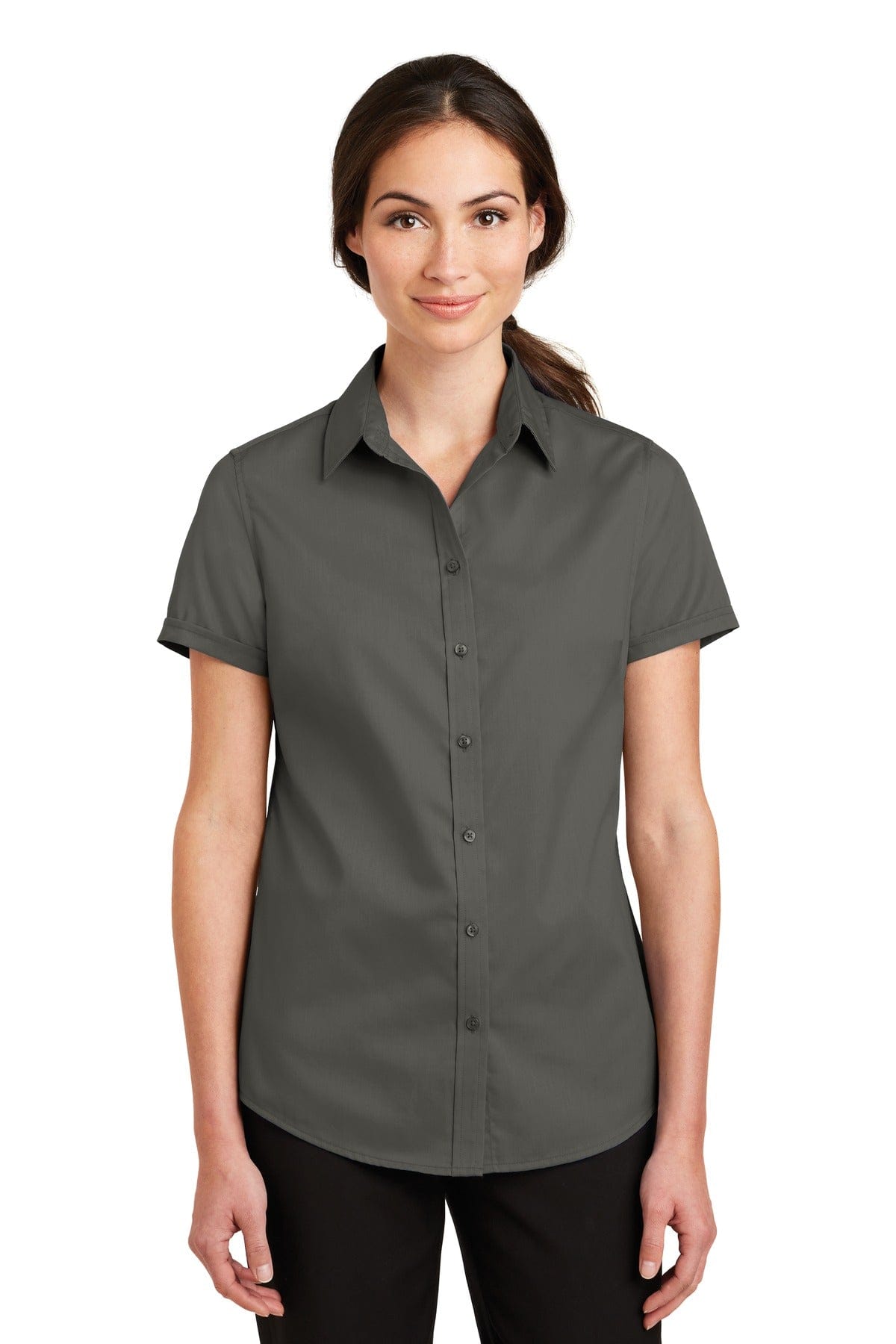 Port Authority Woven Shirts Port Authority Ladies Short Sleeve SuperPro Twill Shirt. L664